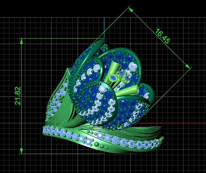  vintage ring  flower tulip 1018 3D print model_3