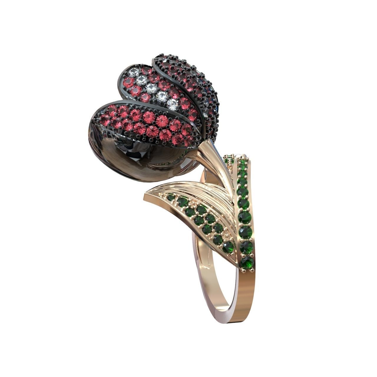  vintage ring  flower tulip 1018 3D print model_40