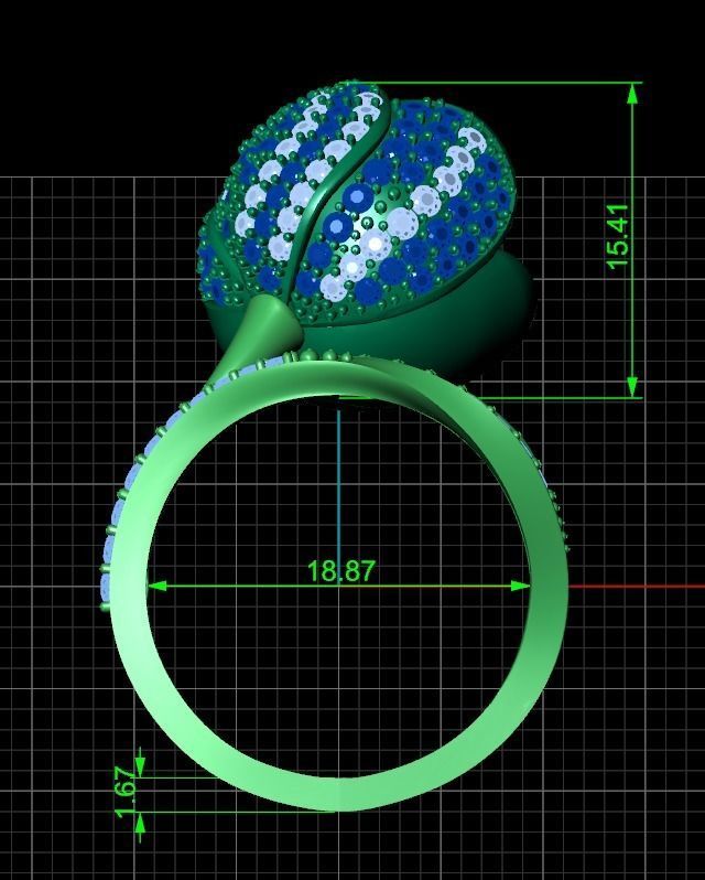  vintage ring  flower tulip 1018 3D print model_4