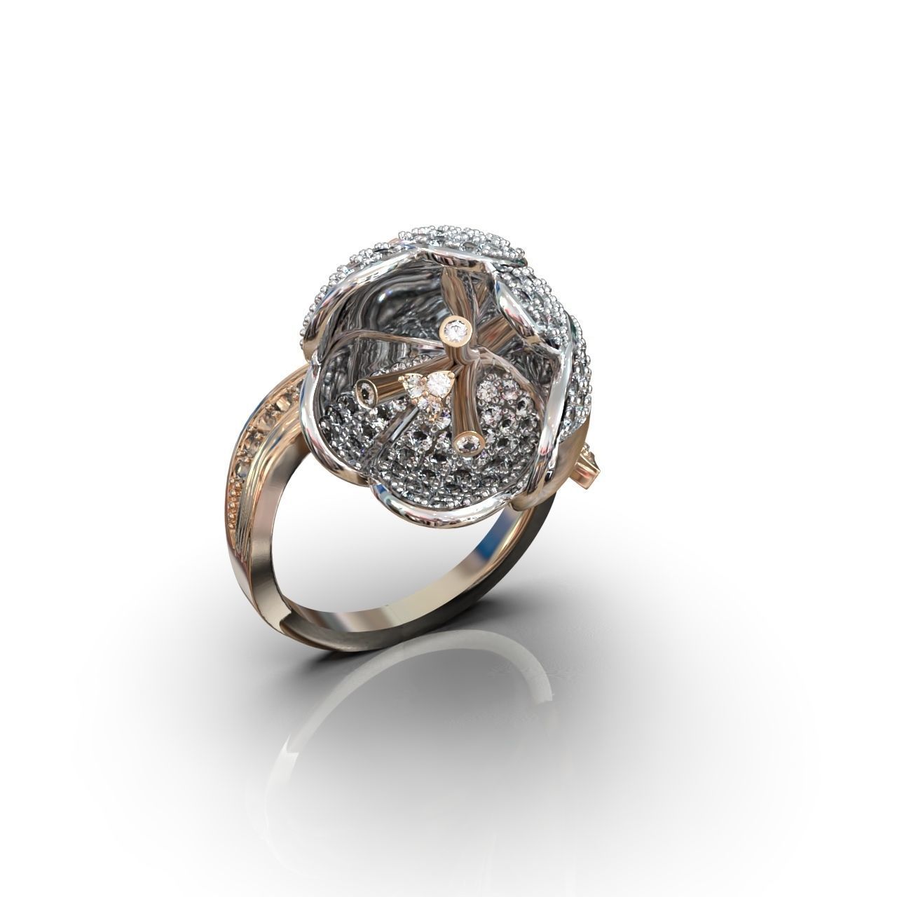  vintage ring  flower tulip 1018 3D print model_12