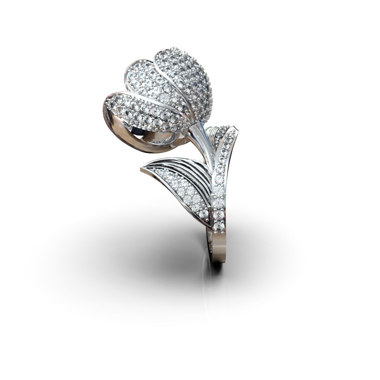  vintage ring  flower tulip 1018 3D print model_17