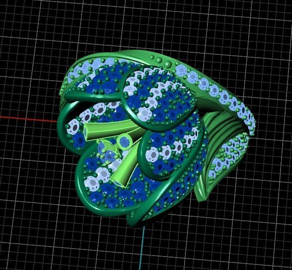  vintage ring  flower tulip 1018 3D print model_24