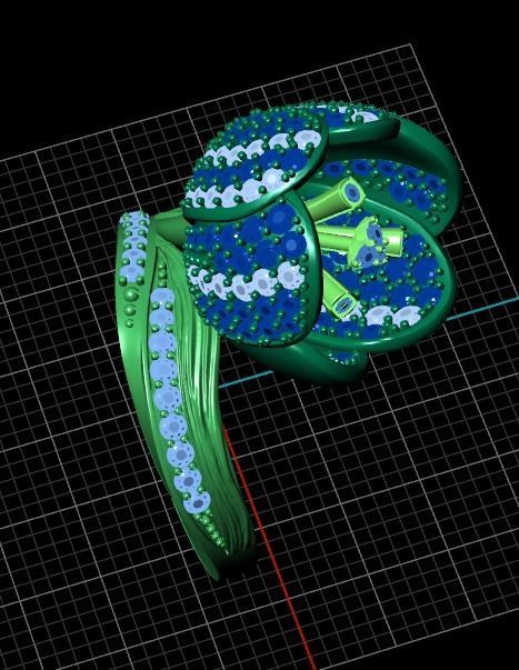  vintage ring  flower tulip 1018 3D print model_22