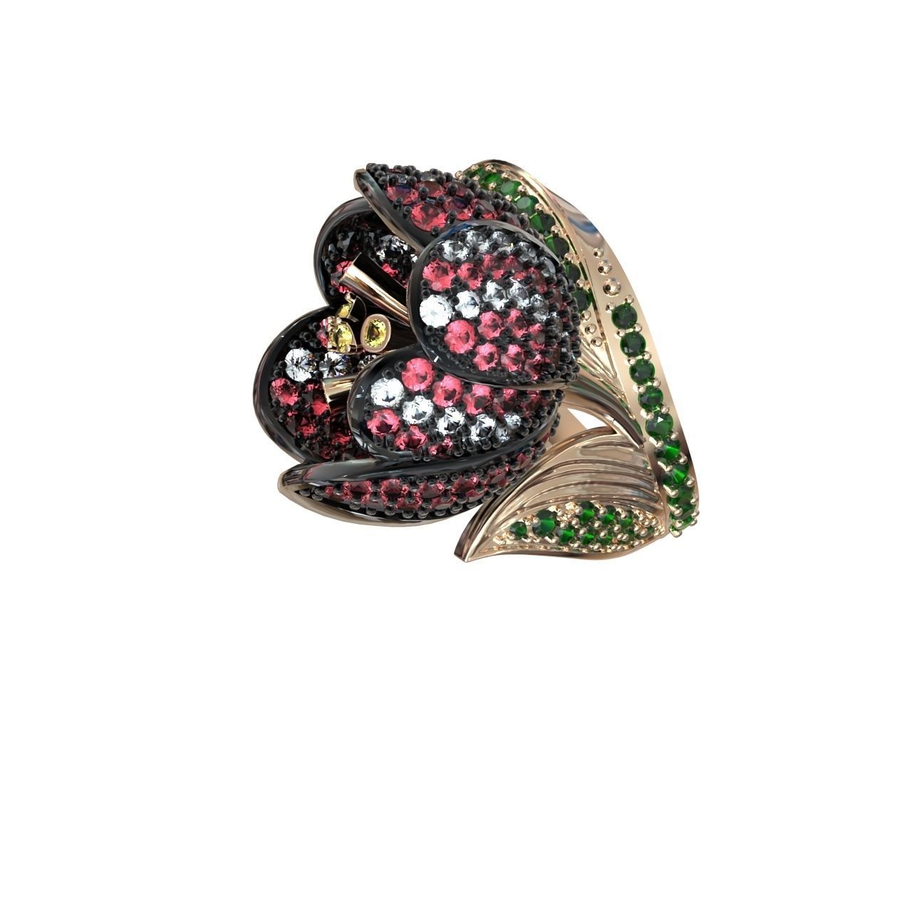  vintage ring  flower tulip 1018 3D print model_42