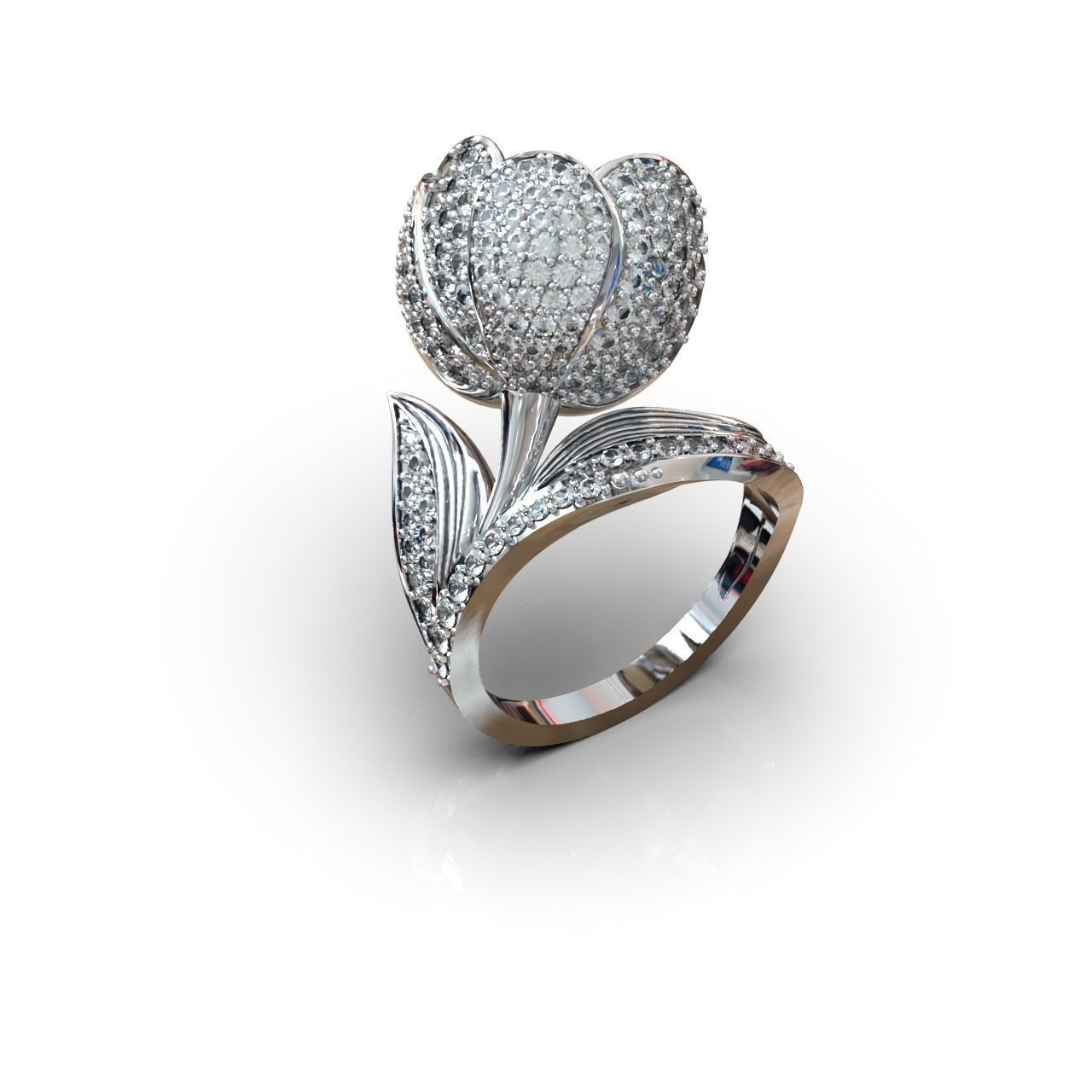  vintage ring  flower tulip 1018 3D print model_55