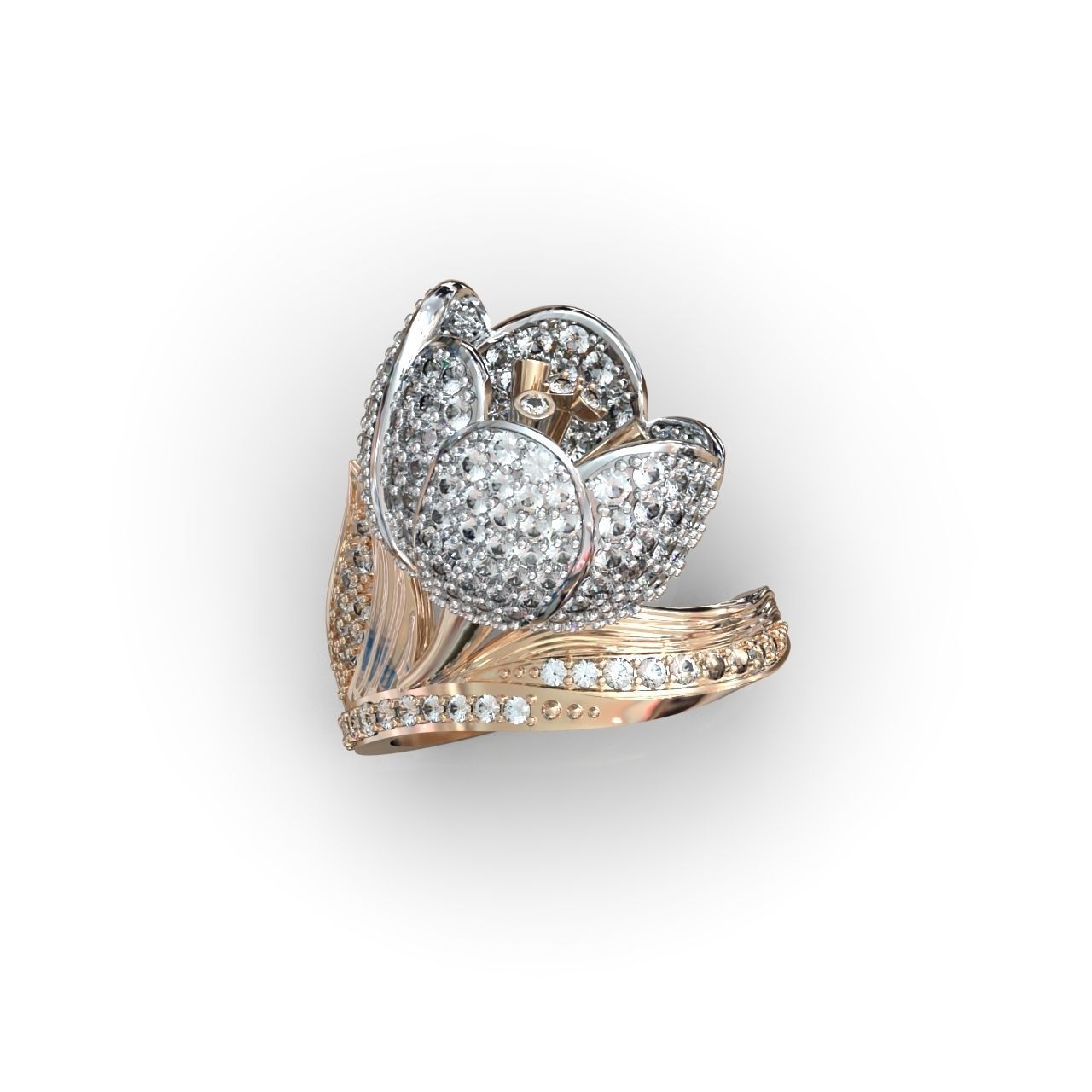  vintage ring  flower tulip 1018 3D print model_9