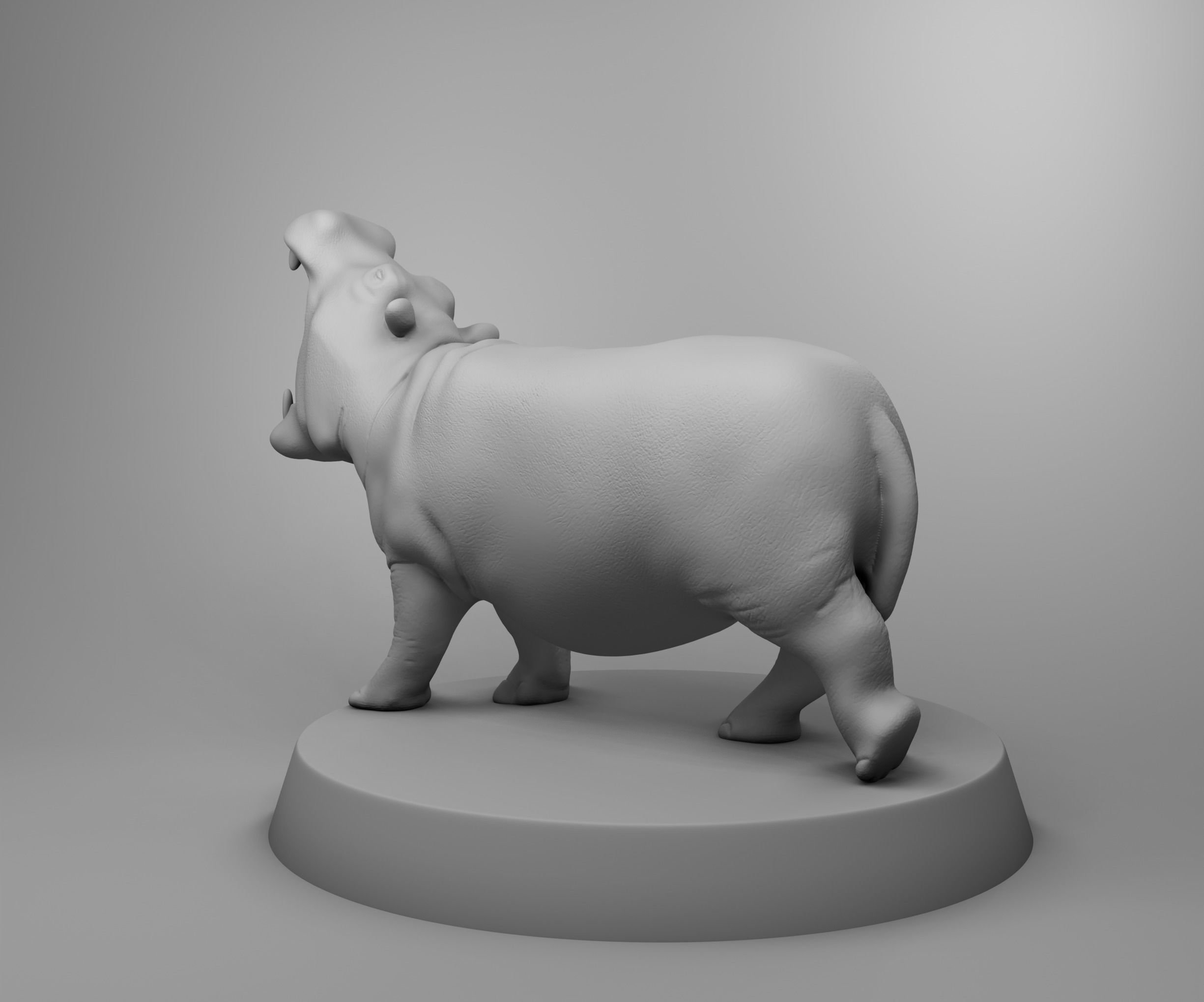 African hippo 3D print model_2