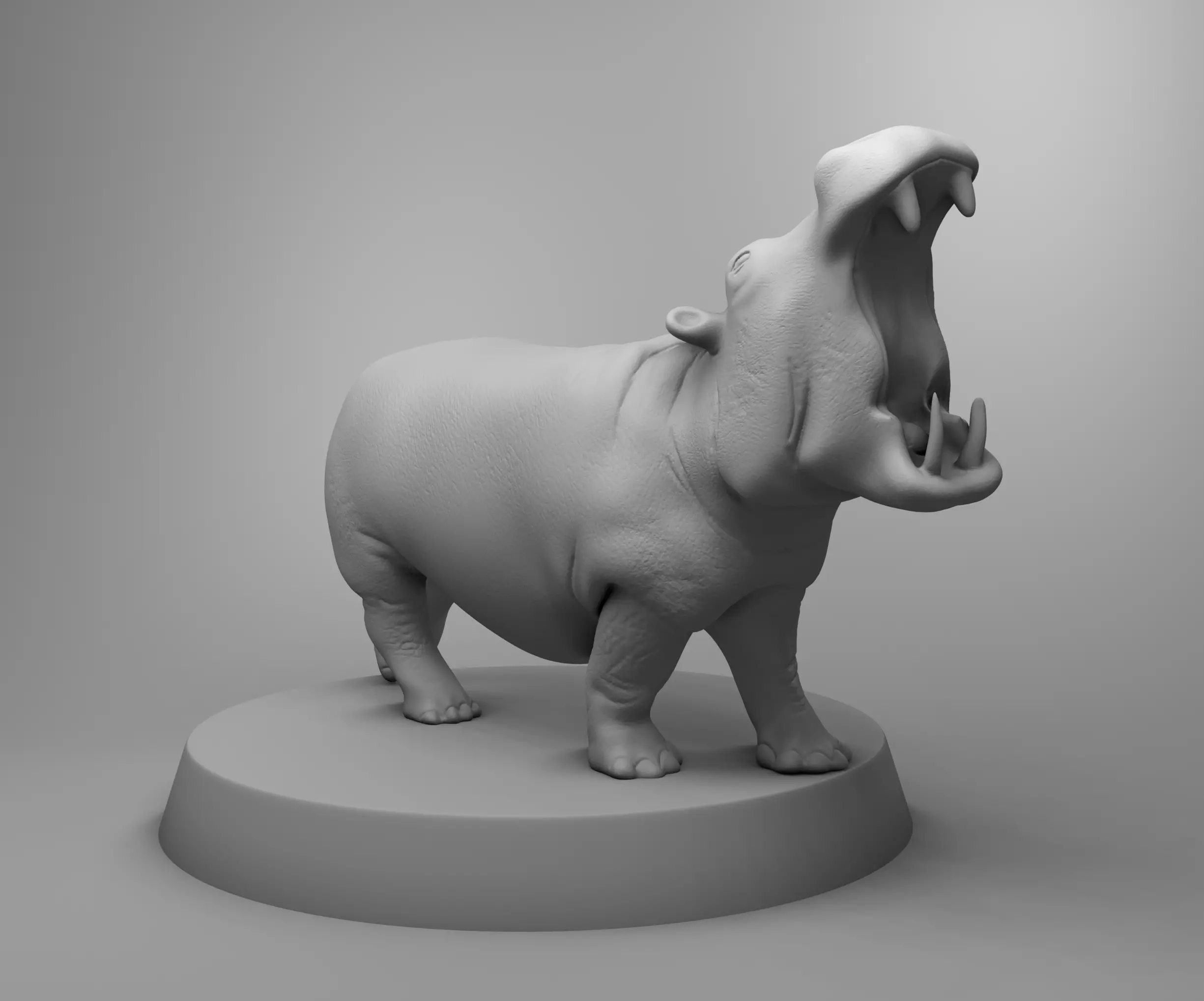 African hippo 3D print model_0