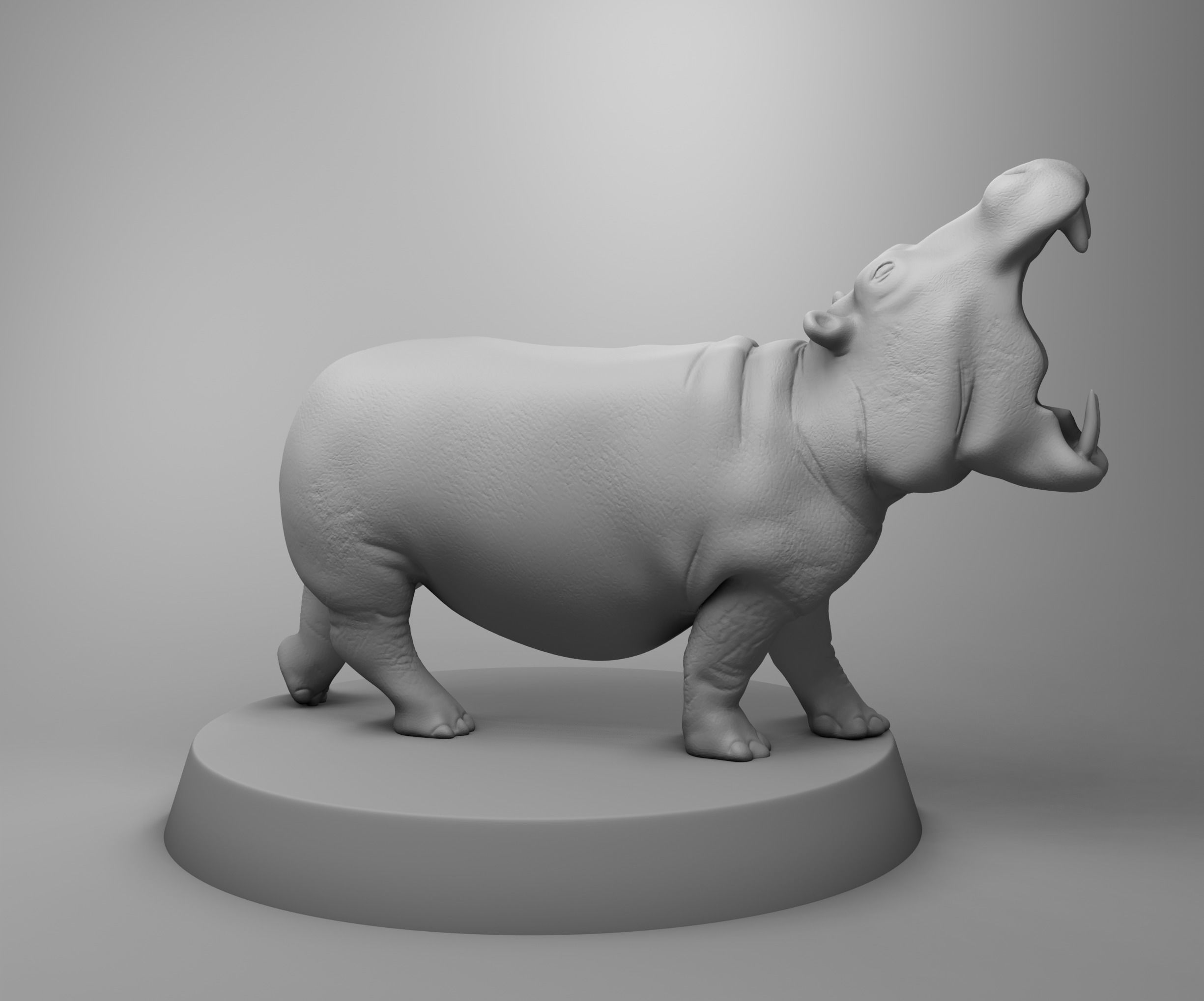 African hippo 3D print model_1