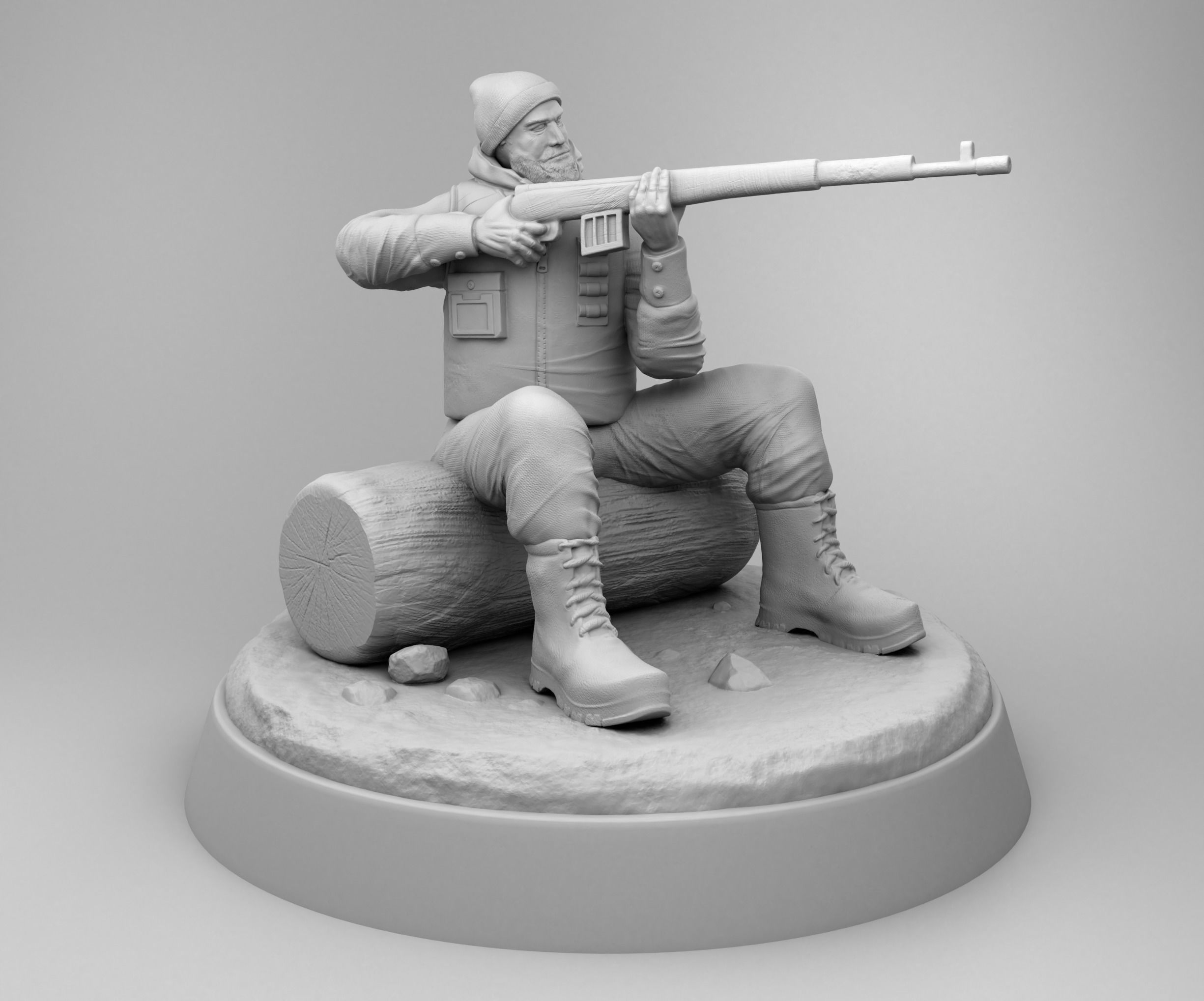 Hunter man 3D print model_1