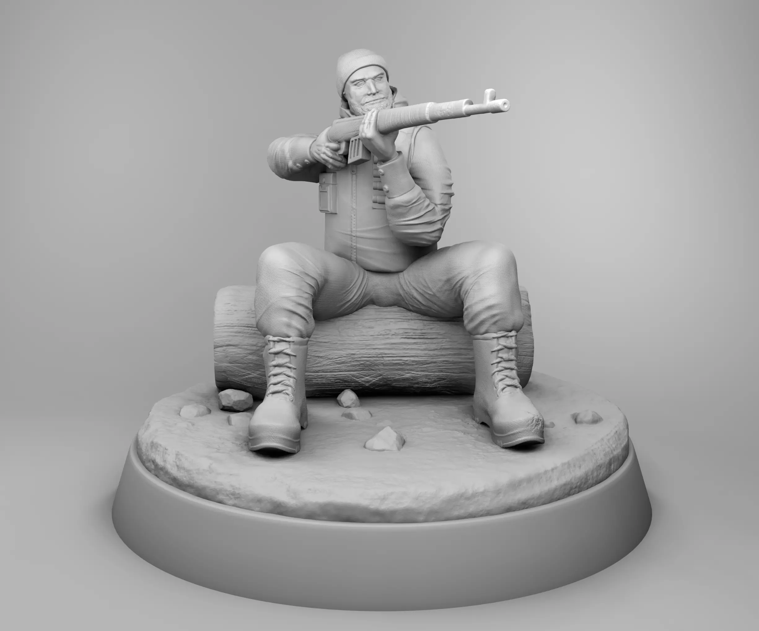 Hunter man 3D print model_0