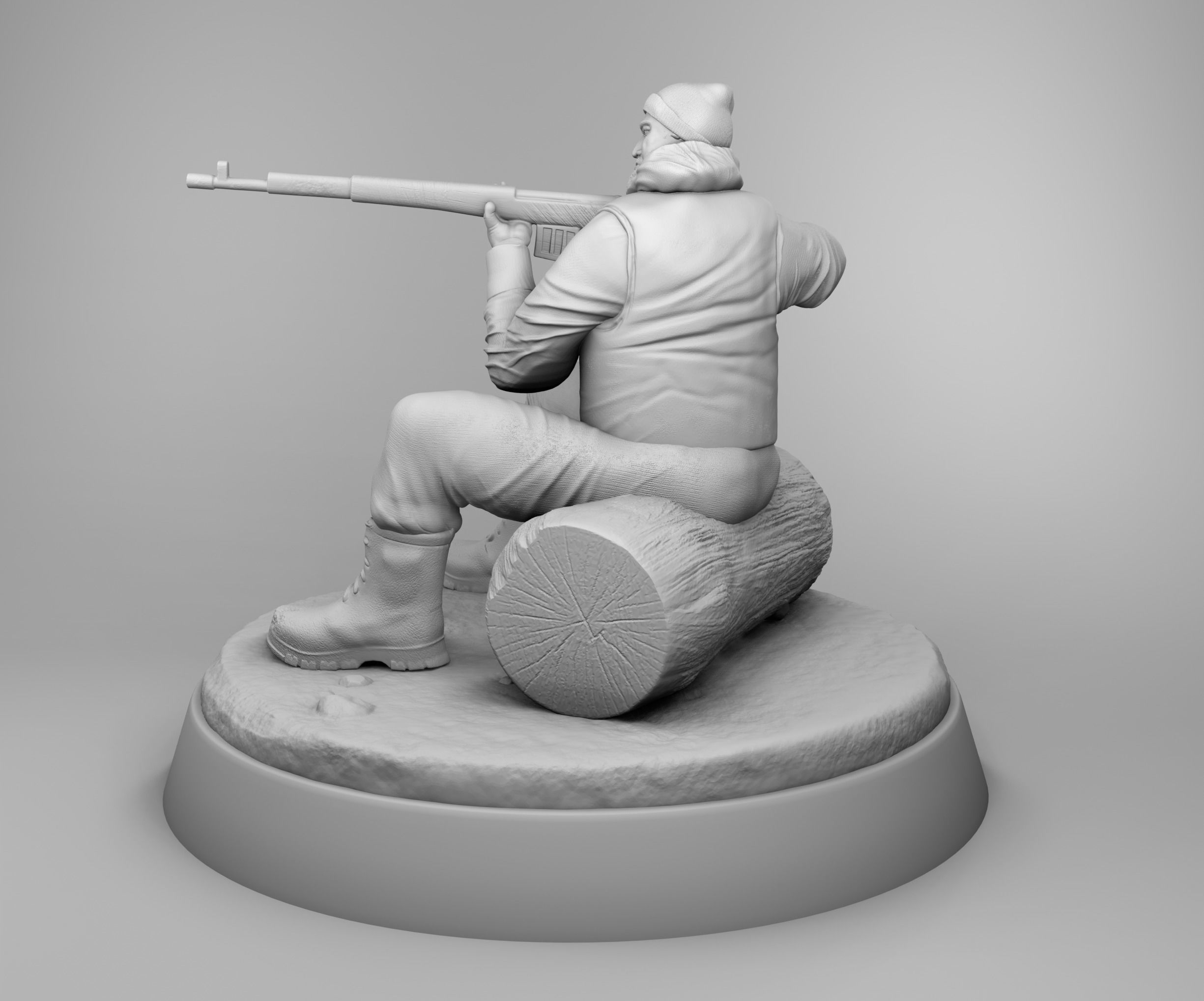 Hunter man 3D print model_2