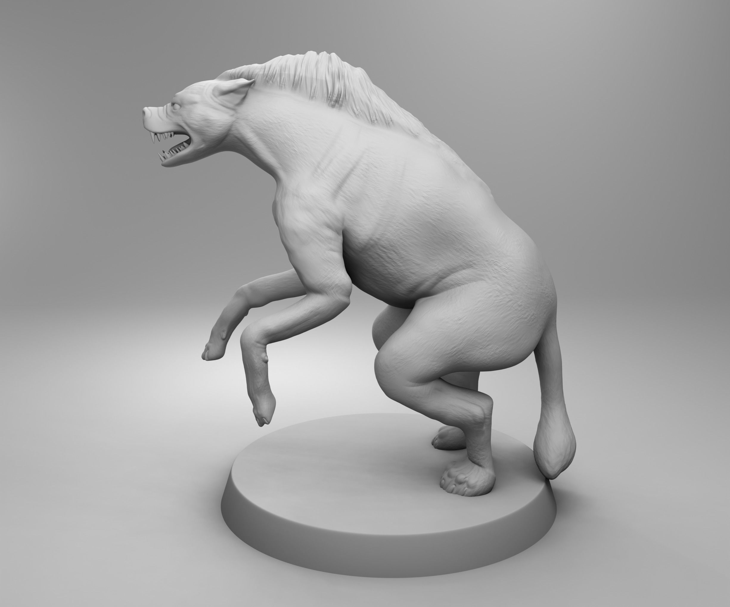 African hyena 3D print model_2