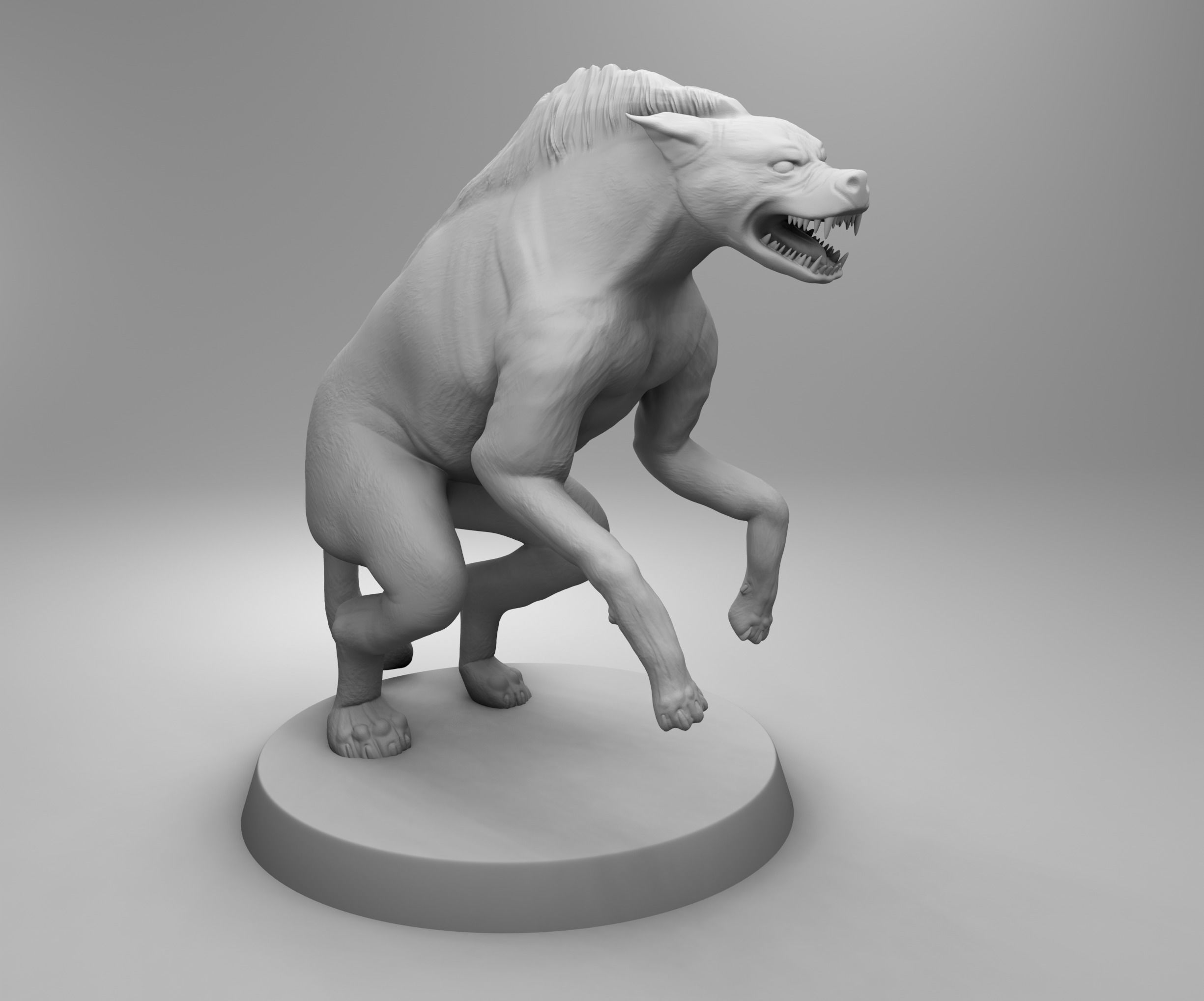 African hyena 3D print model_1