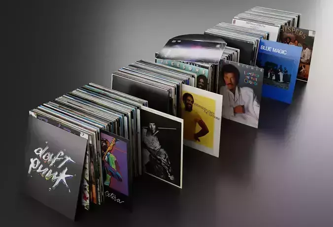 Vinyl LP Collection Low-poly 3D model