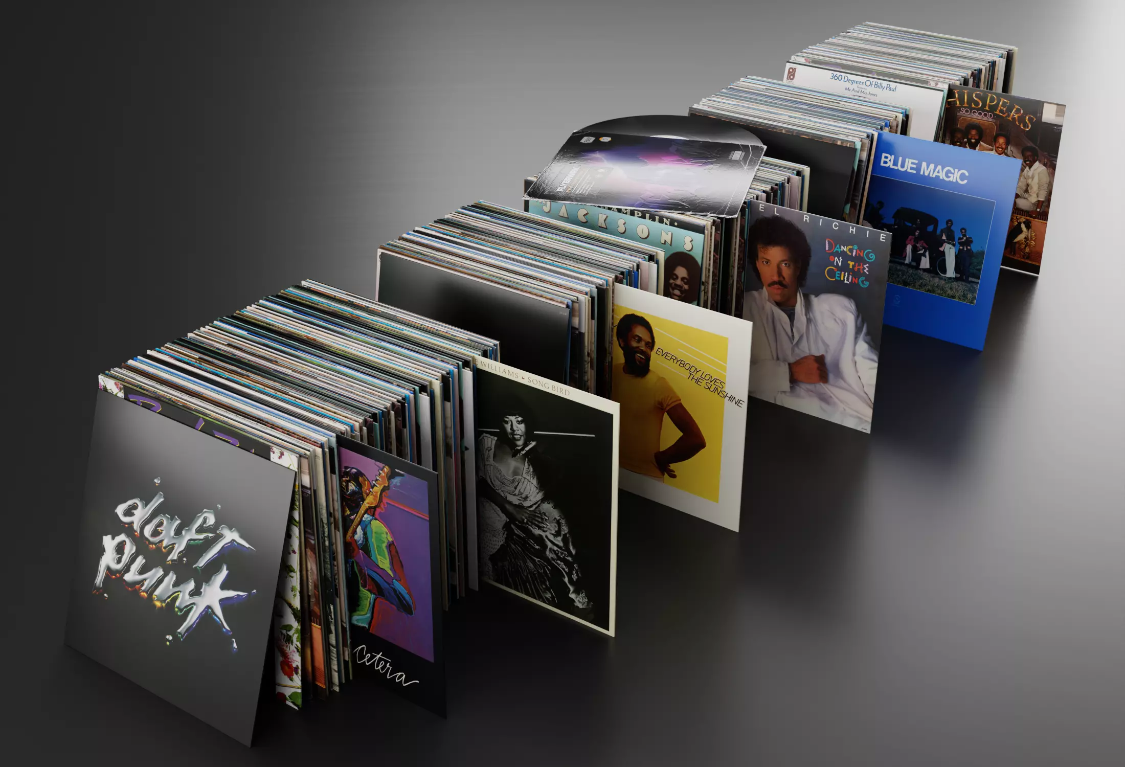 Vinyl LP Collection Low-poly 3D model_0