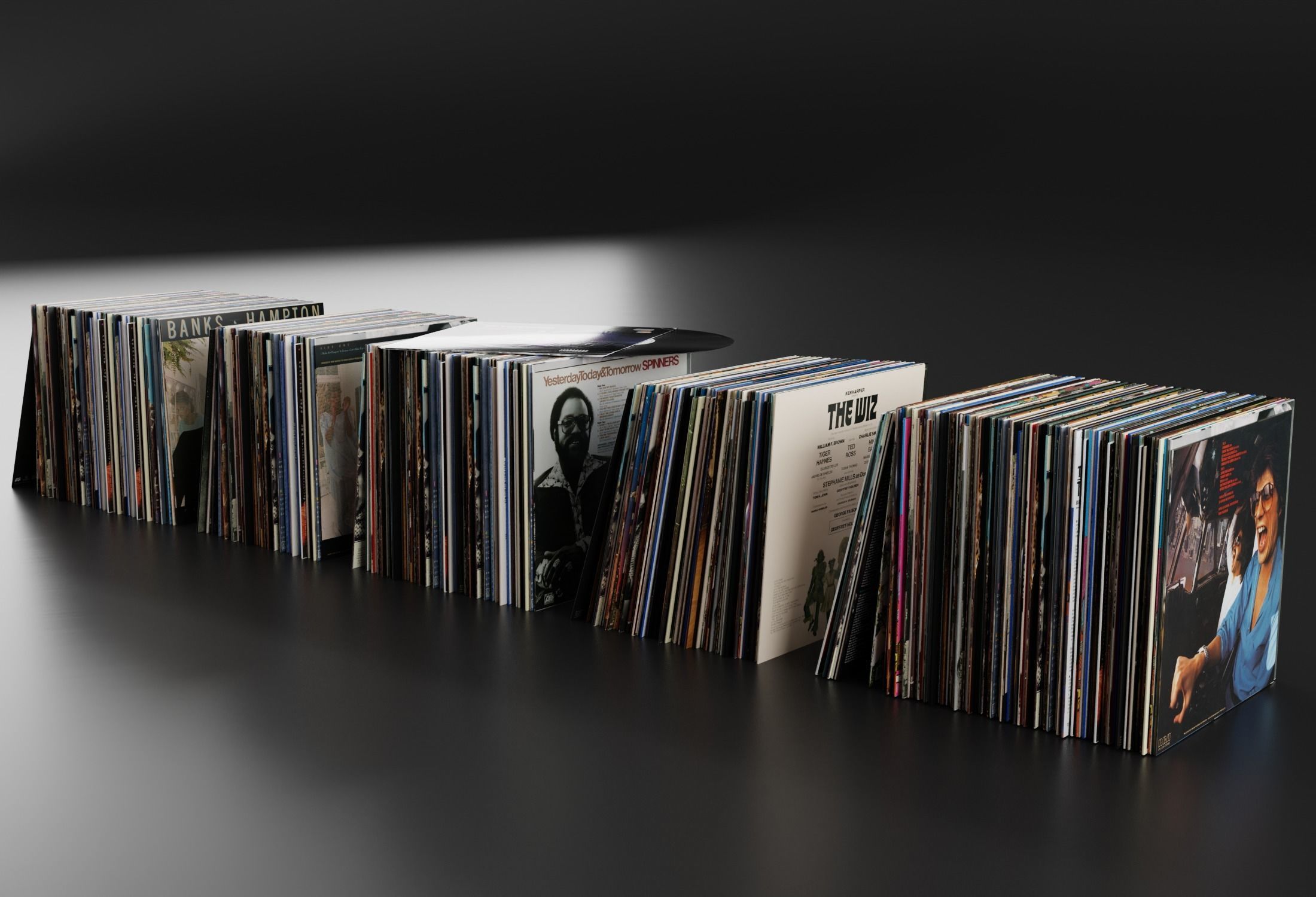 Vinyl LP Collection Low-poly 3D model_3