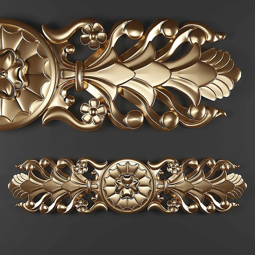 Trim-Ornament-01 gold ornate ornaments 3D model