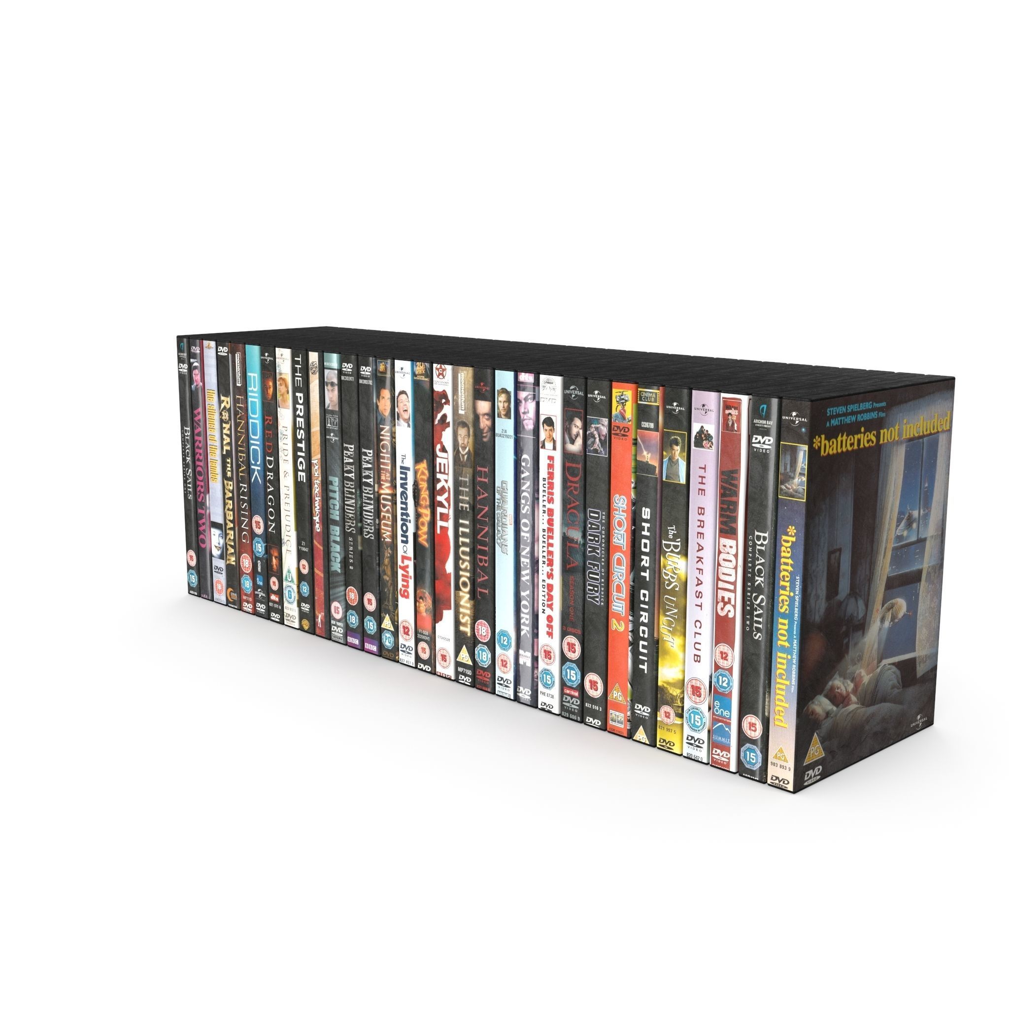 32 assorted realistic DVDs with individual cover cases 3D model | CGTrader