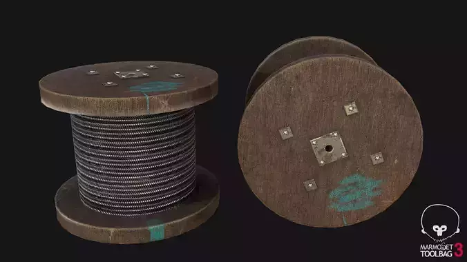 Cable Drum Game-ready PBR