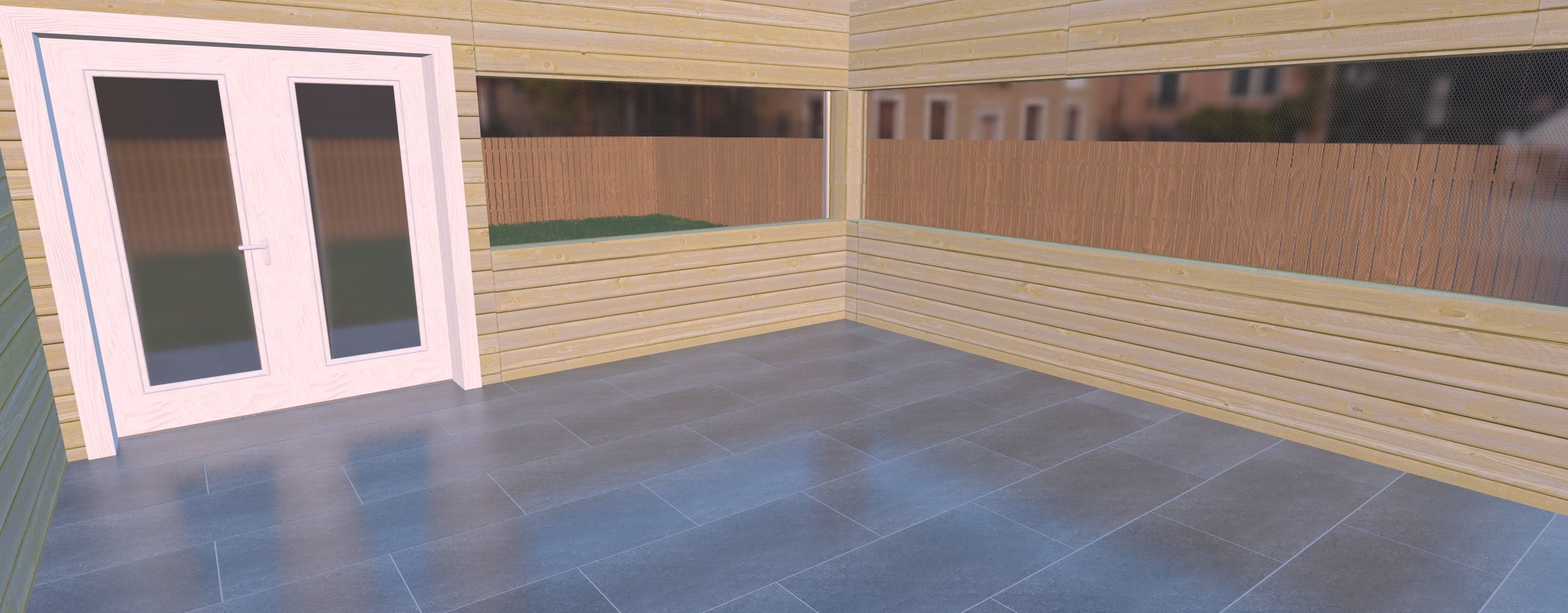 Symmetrical house with screen porches and a attic  3D model_15