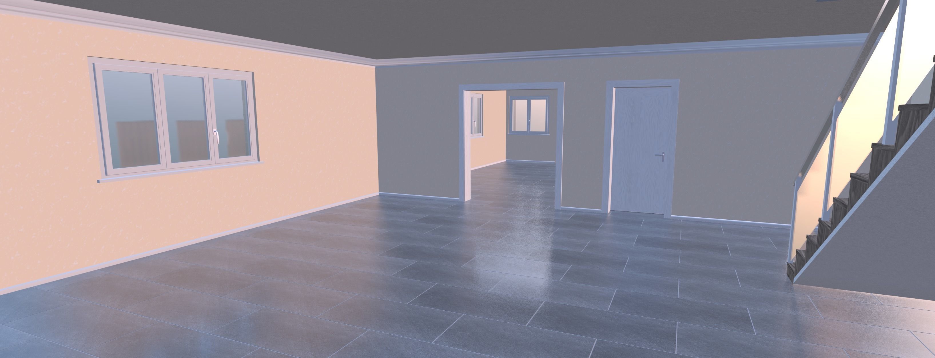 Symmetrical house with screen porches and a attic  3D model_13