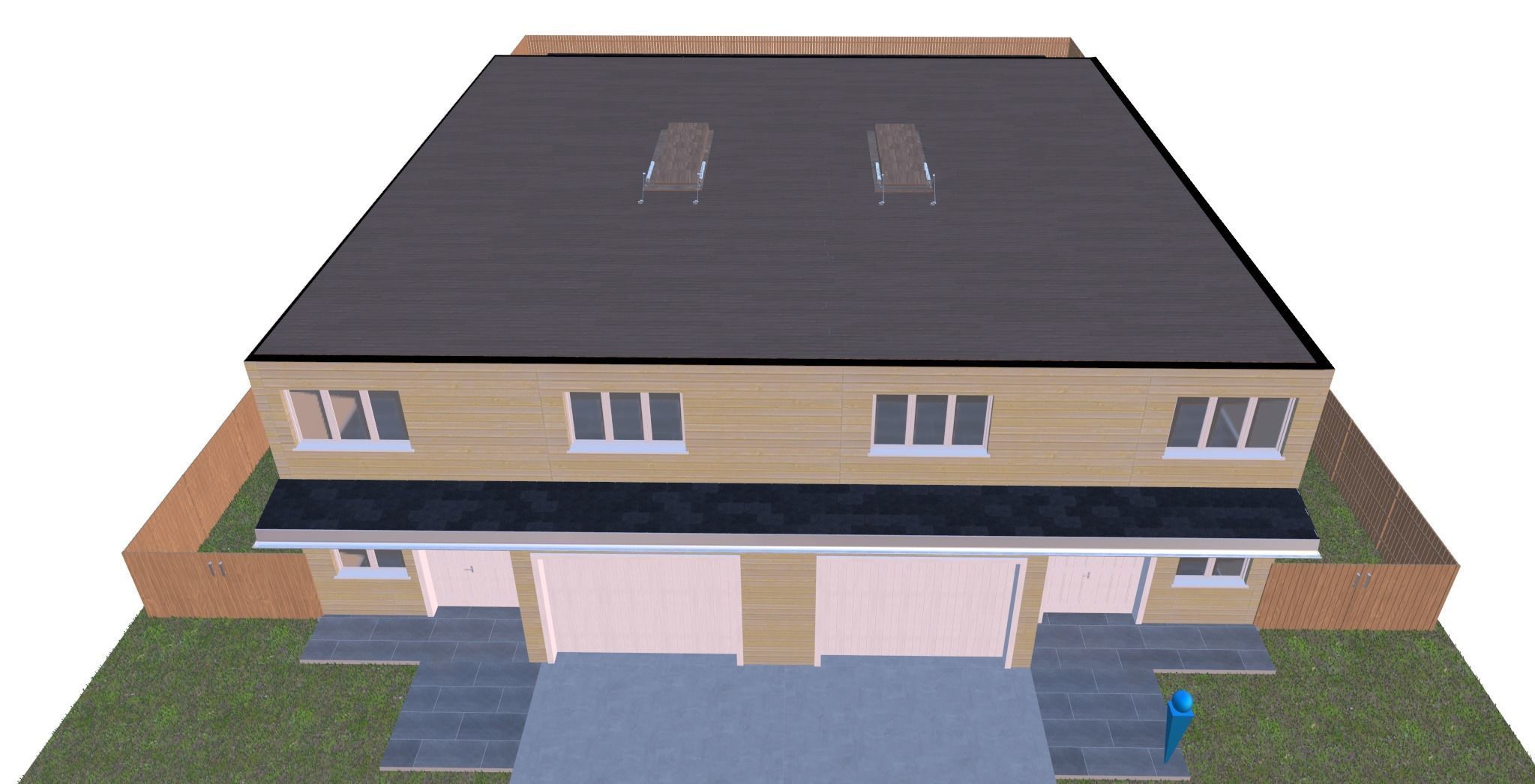 Symmetrical house with screen porches and a attic  3D model_7