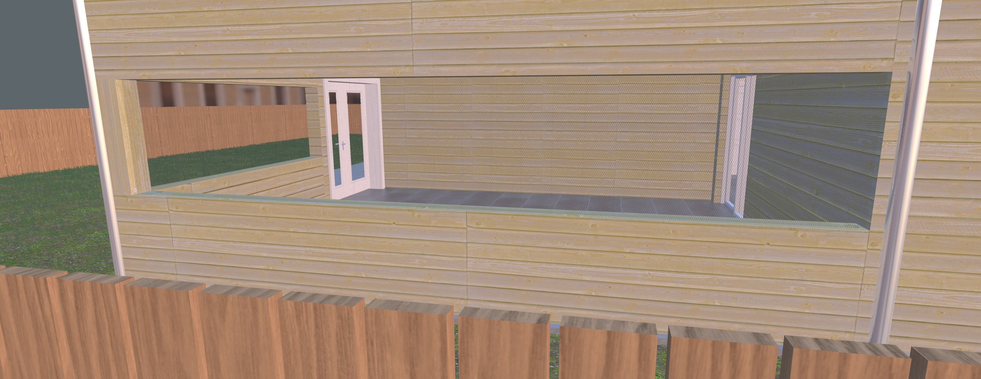 Symmetrical house with screen porches and a attic  3D model_11