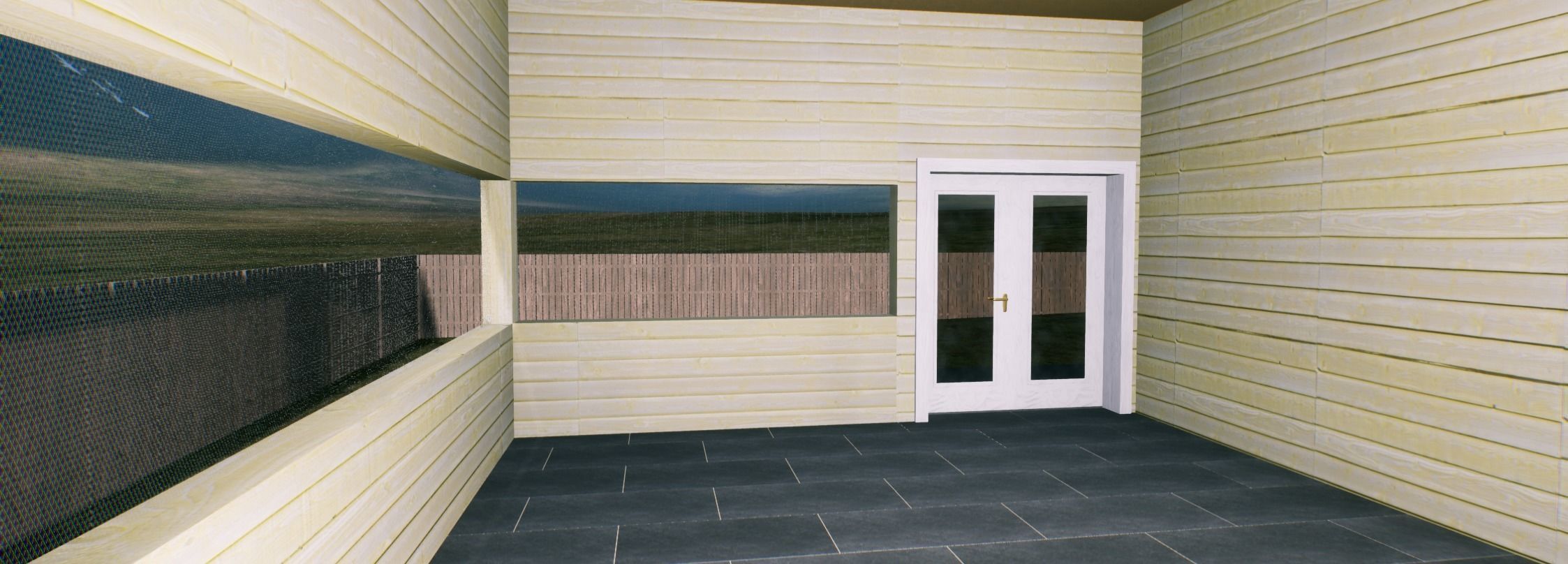 Symmetrical house with screen porches and a attic  3D model_2