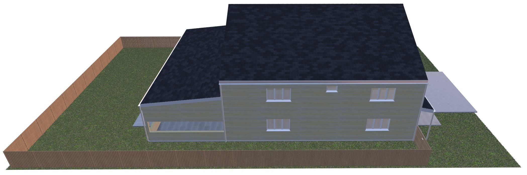 Symmetrical house with screen porches and a attic  3D model_10