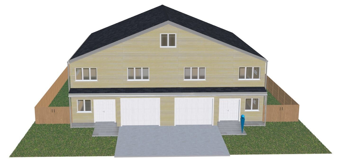 Symmetrical house with screen porches and a attic  3D model_4