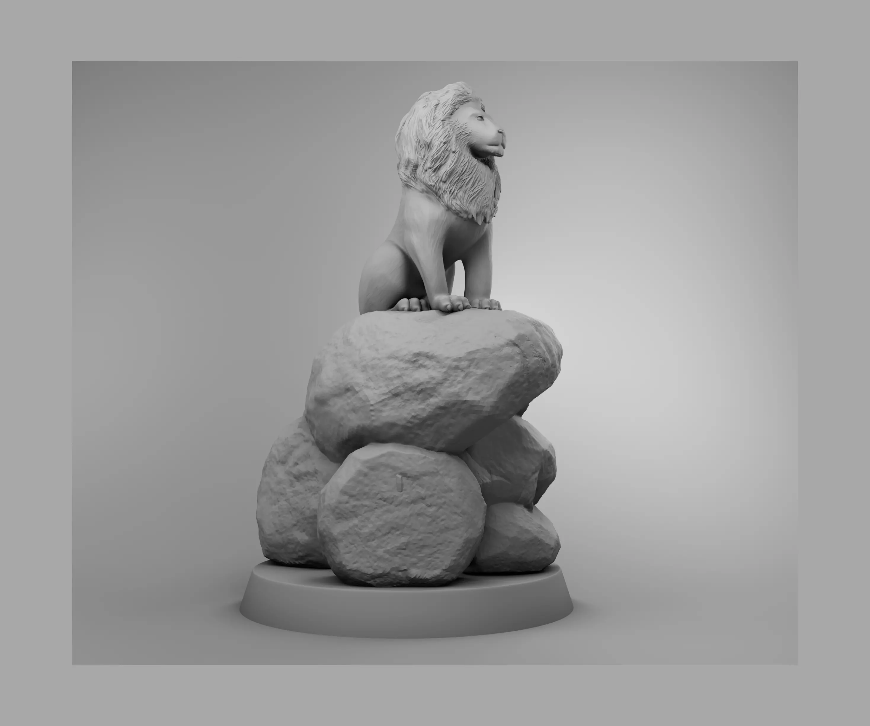 King of the beasts lion 3D print model_0