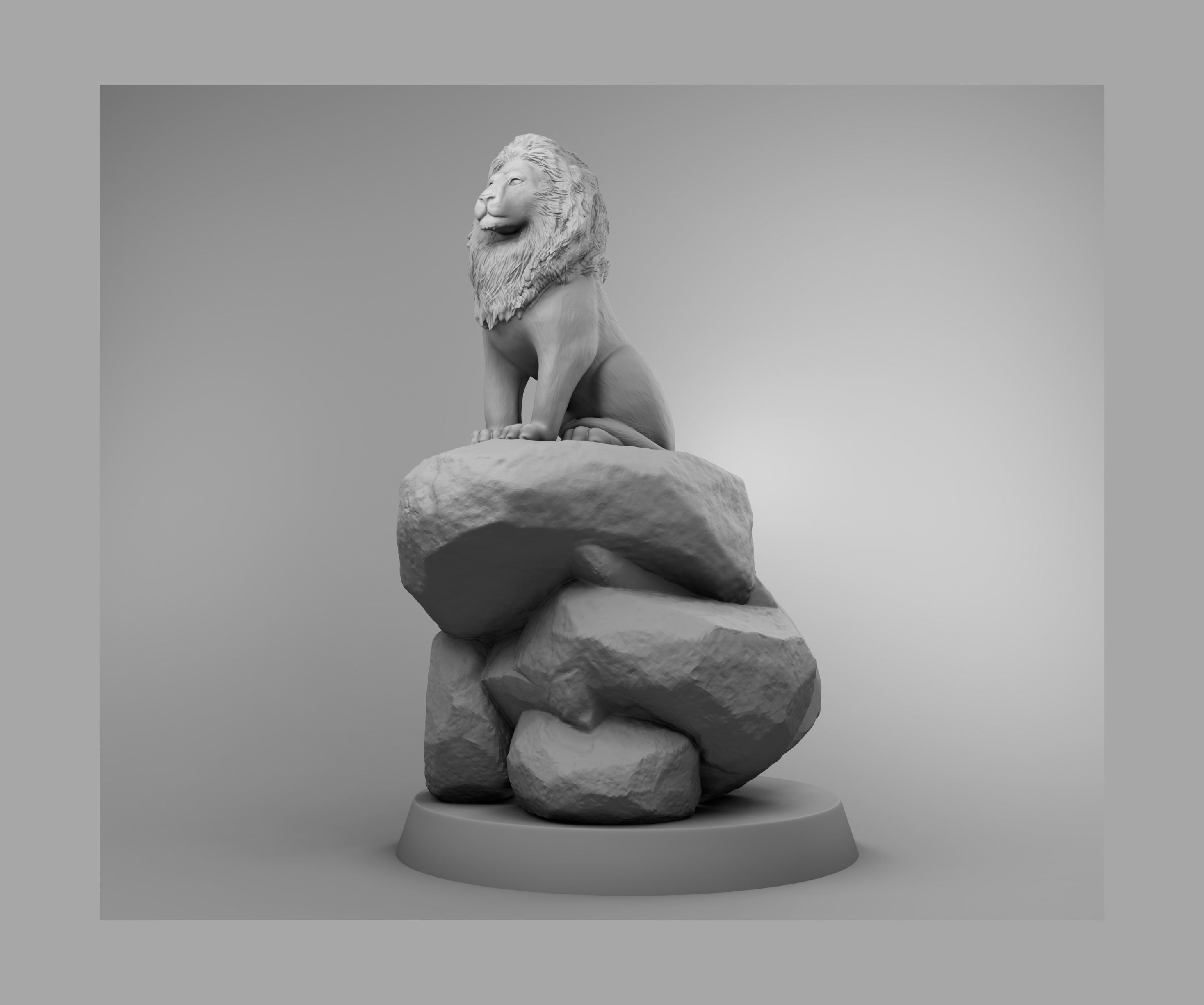 King of the beasts lion 3D print model_2