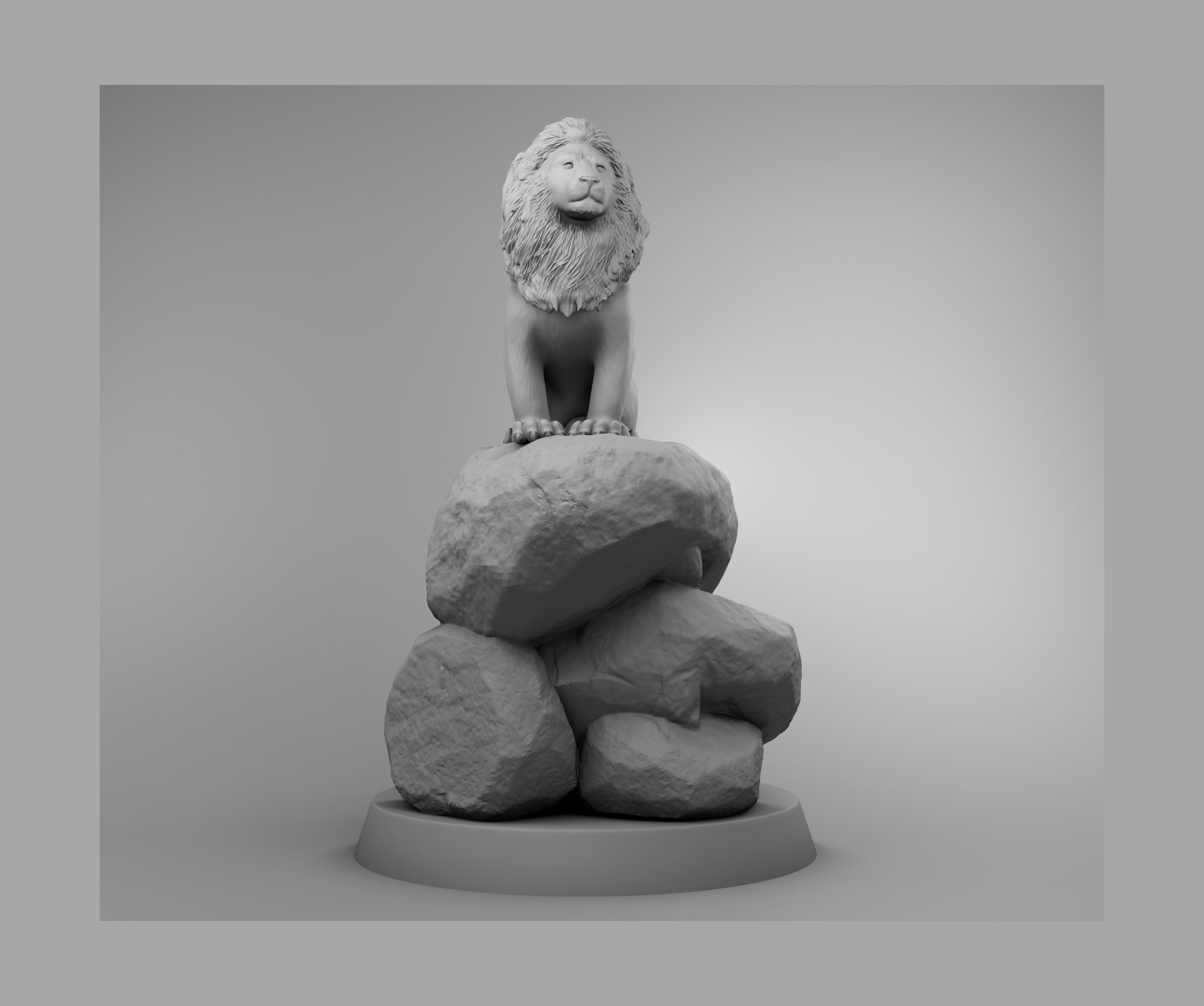King of the beasts lion 3D print model_1
