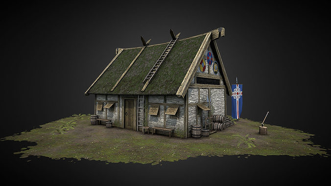 Viking Hut Low-poly 3D model