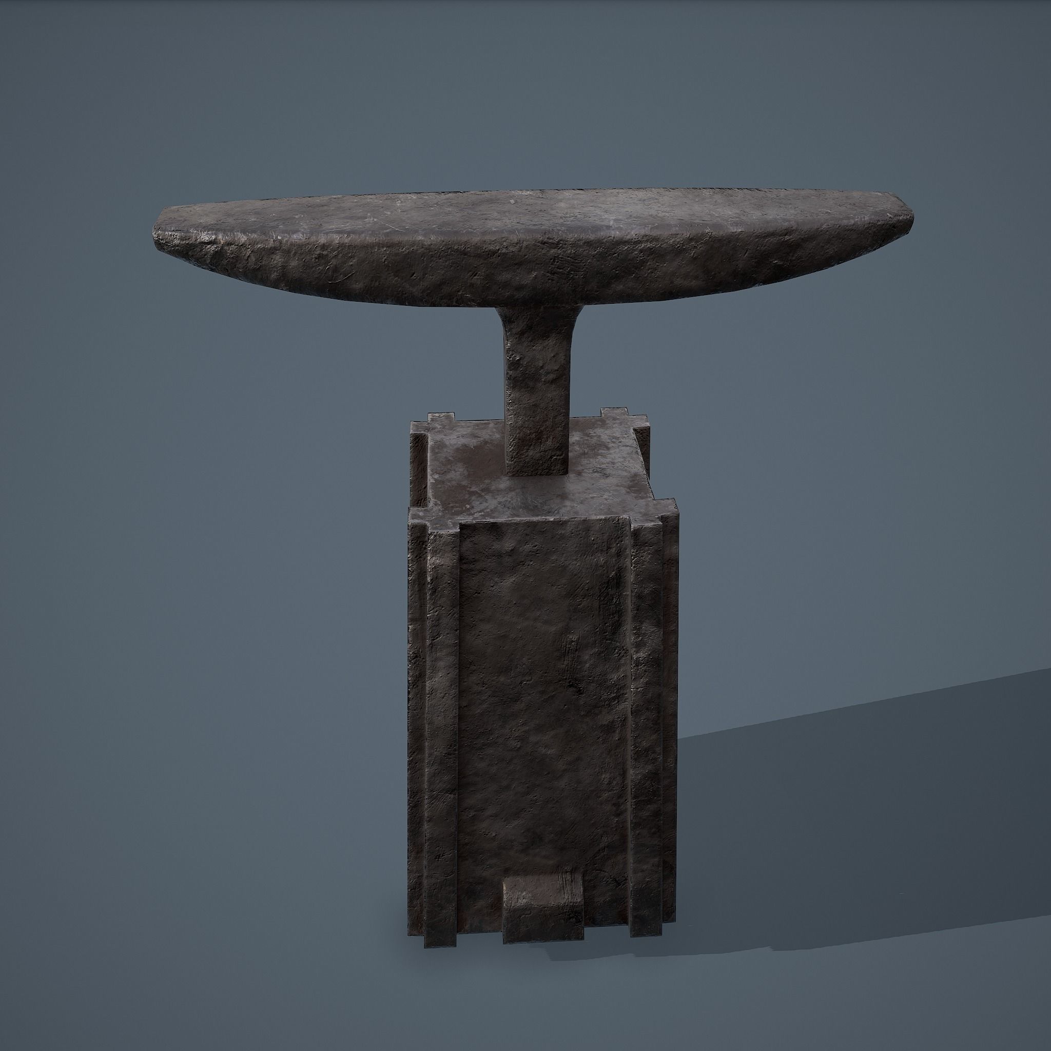 Medieval Blacksmith Long Anvil  Low-poly 3D model_7