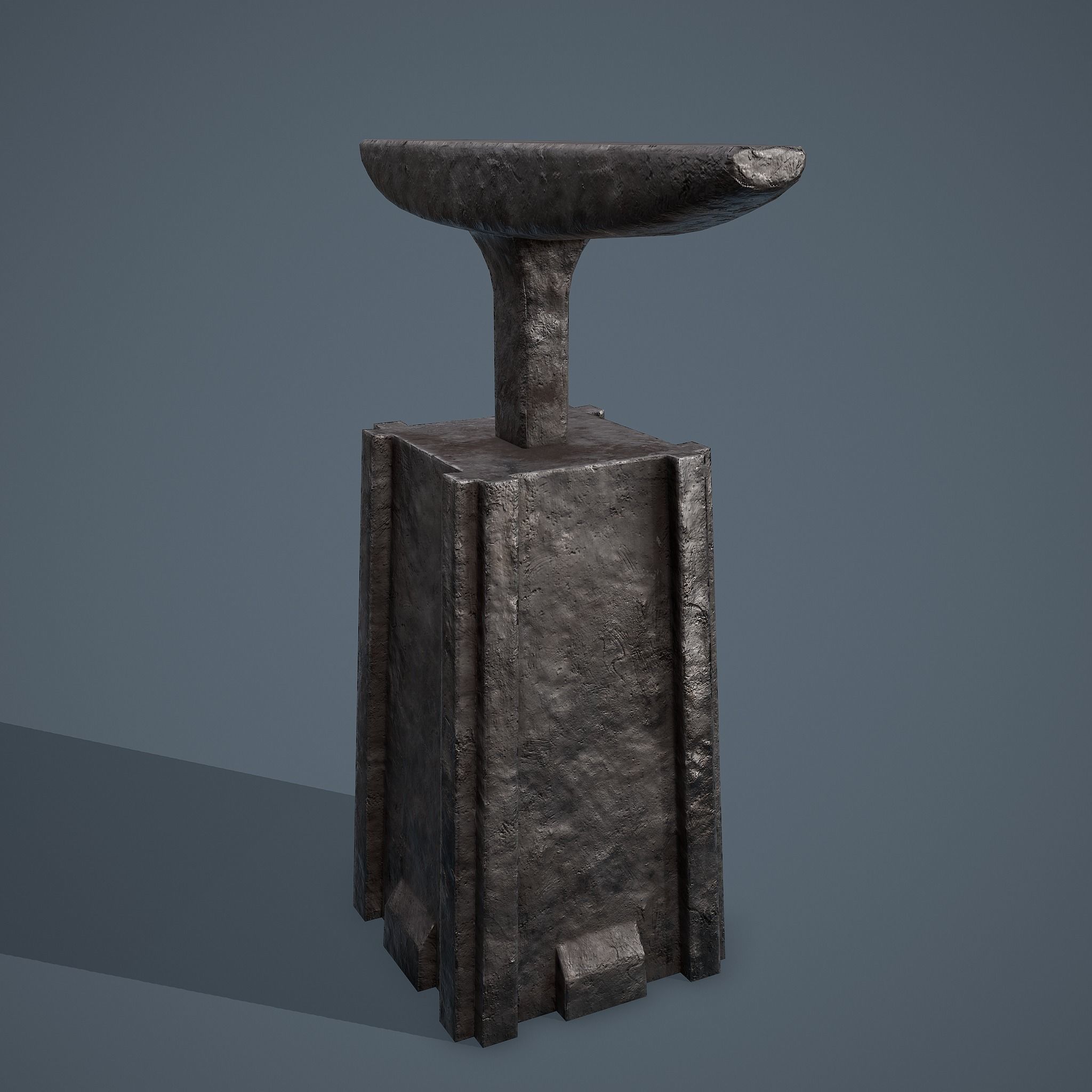 Medieval Blacksmith Long Anvil  Low-poly 3D model_22