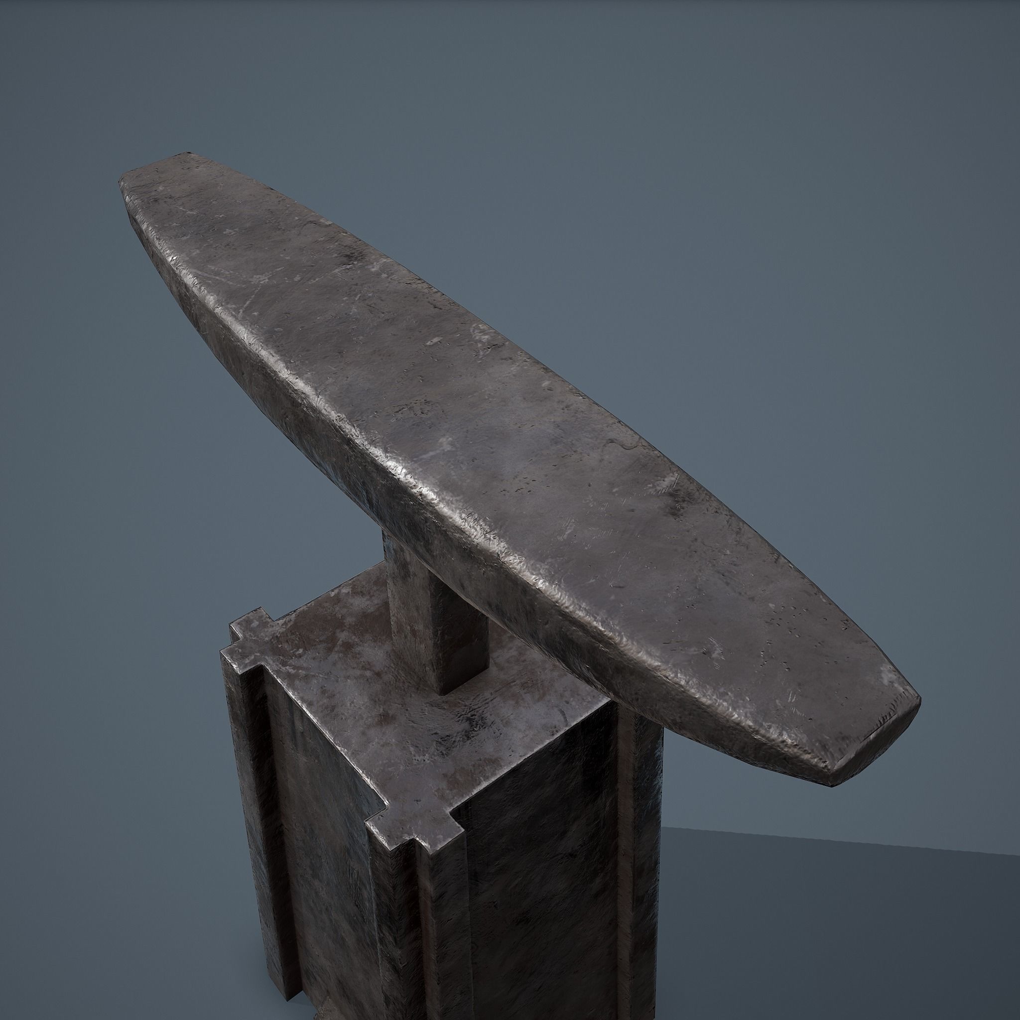 Medieval Blacksmith Long Anvil  Low-poly 3D model_18