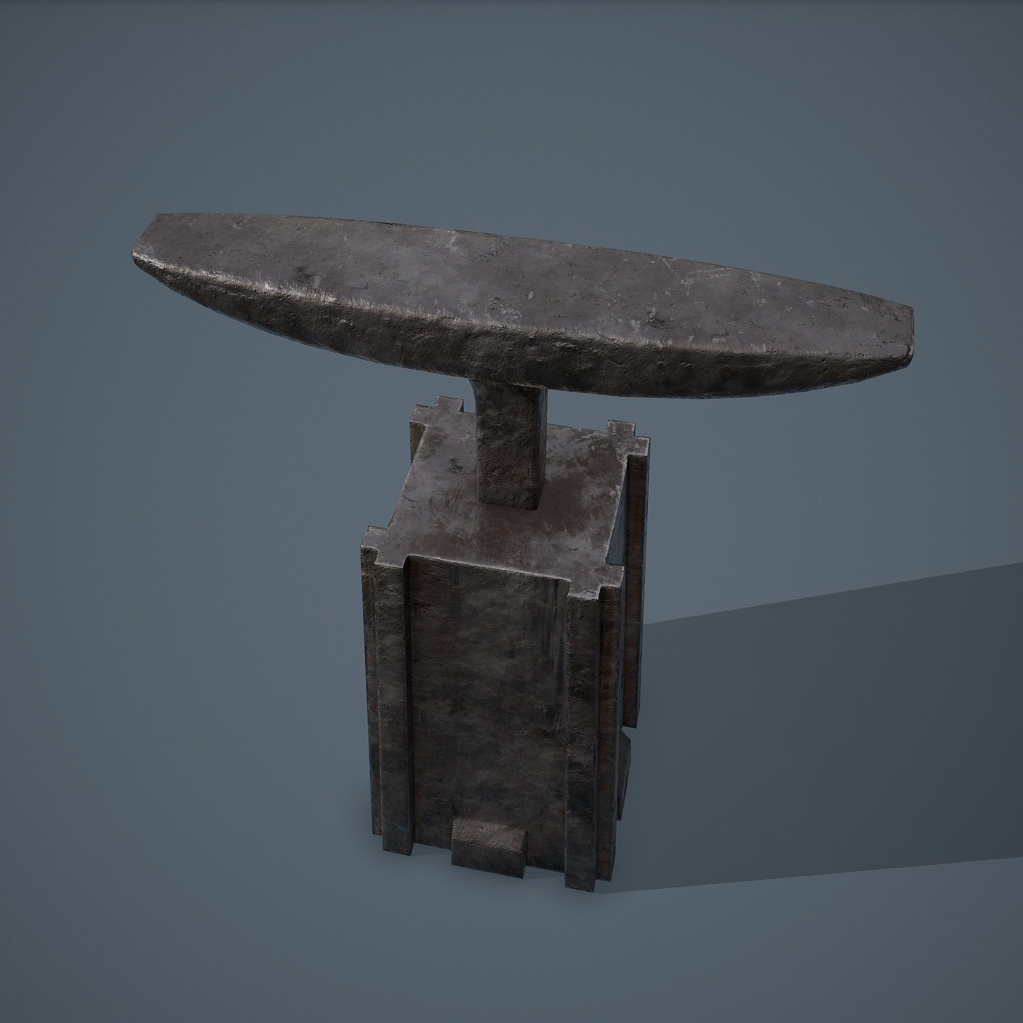 Medieval Blacksmith Long Anvil  Low-poly 3D model_2