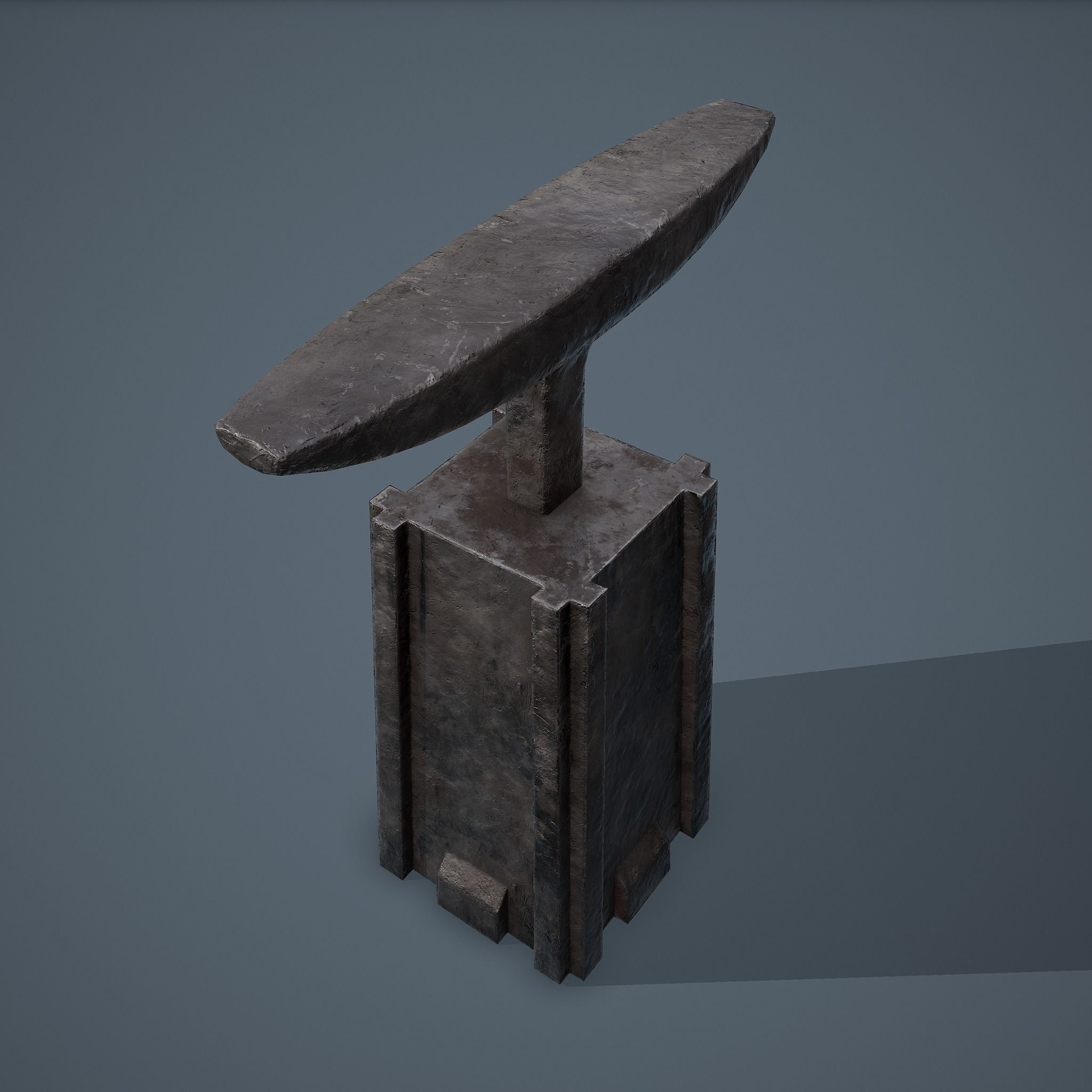 Medieval Blacksmith Long Anvil  Low-poly 3D model_3