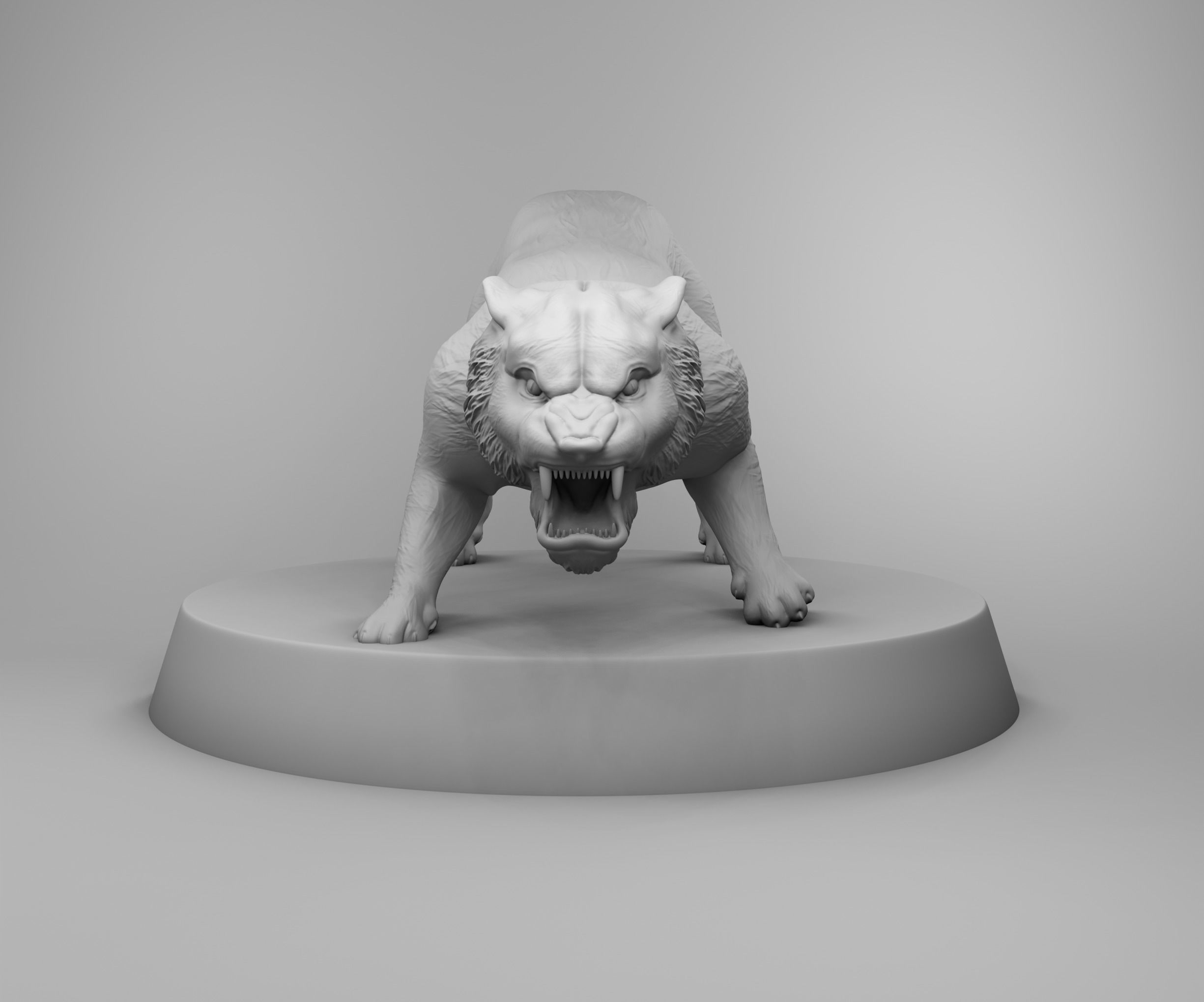 Angry tiger 3D print model_2