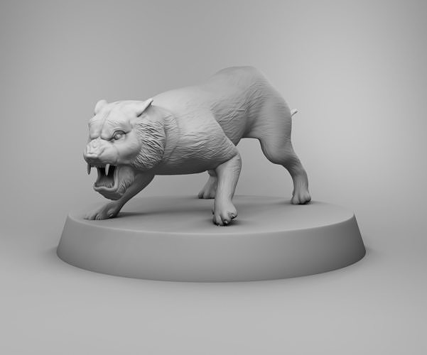 Angry tiger 3D print model