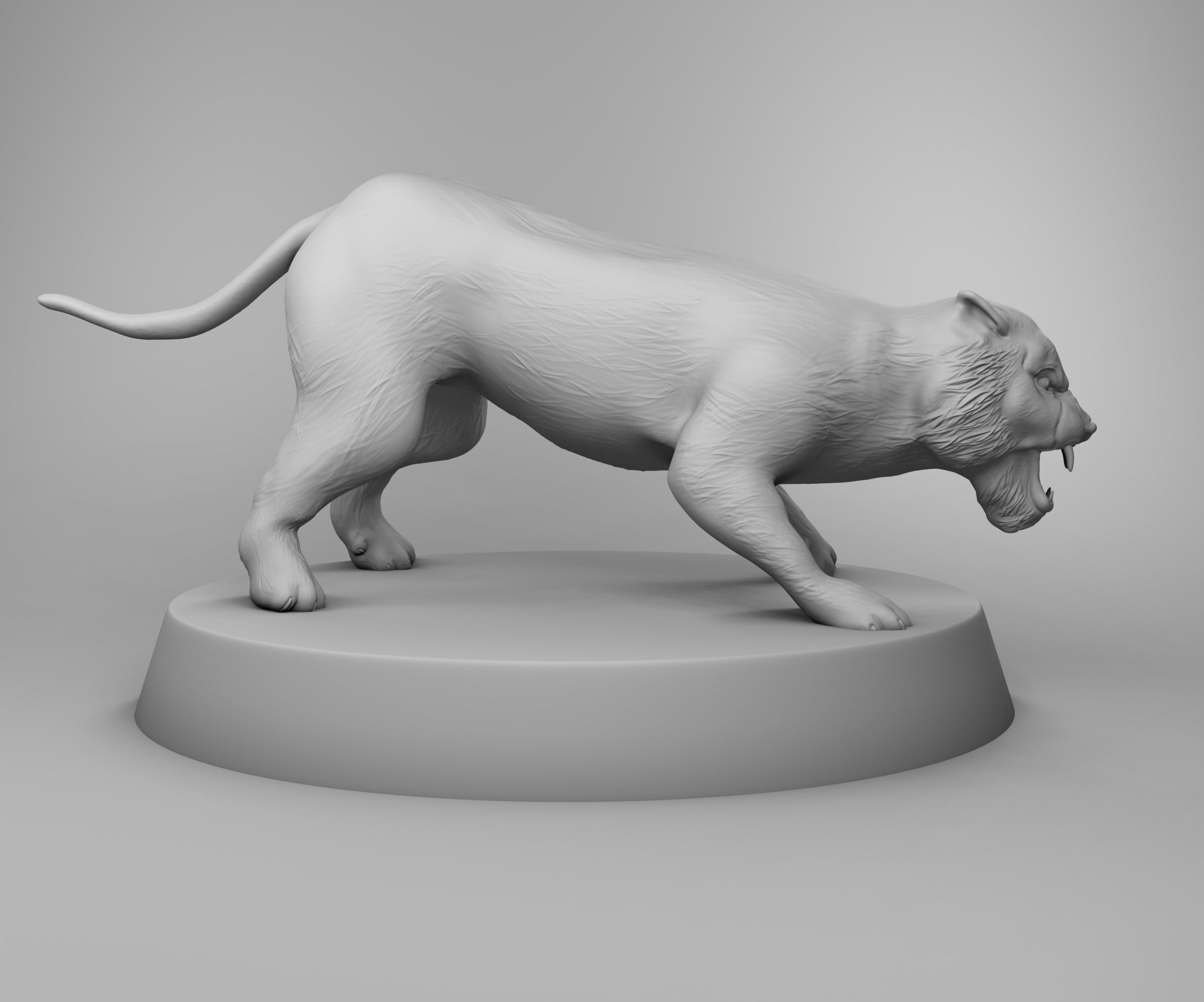Angry tiger 3D print model_1