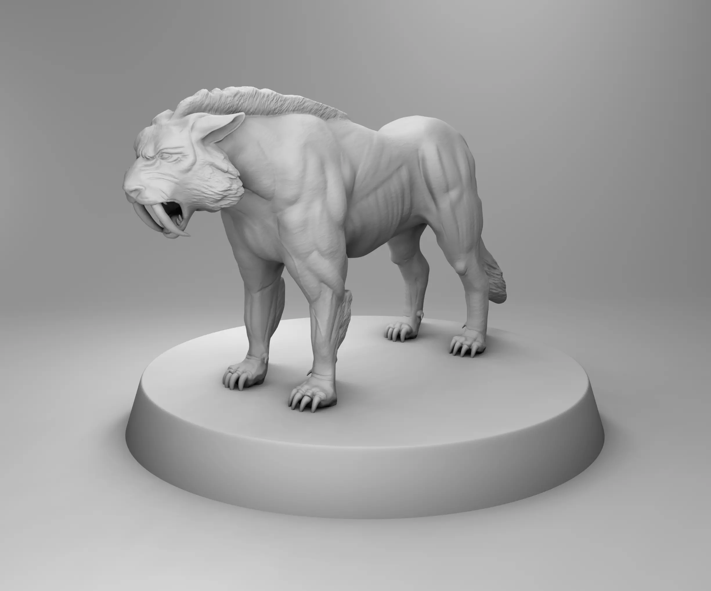 Strong tiger  3D print model_0