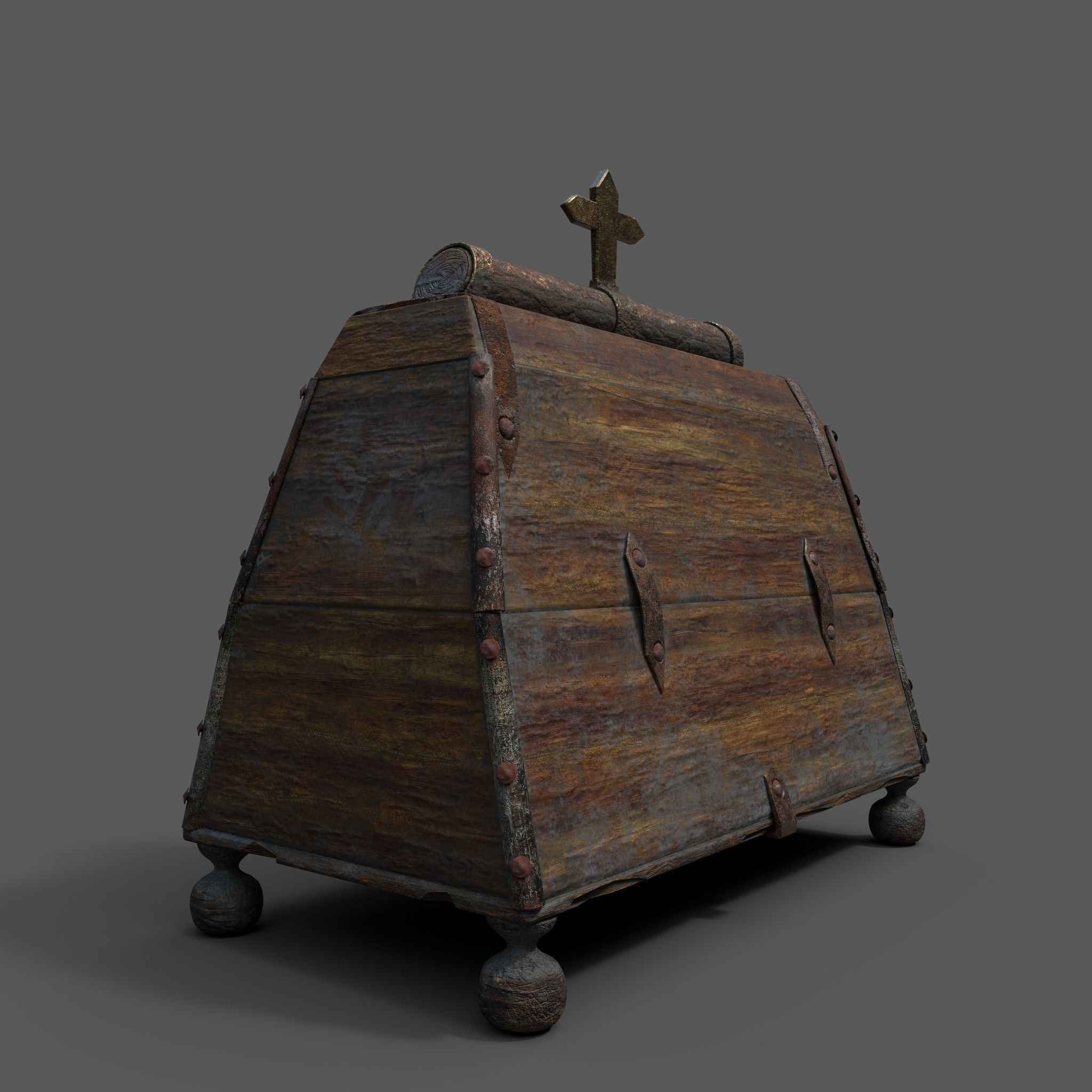 Medieval Medicine Box Low-poly 3D model_9