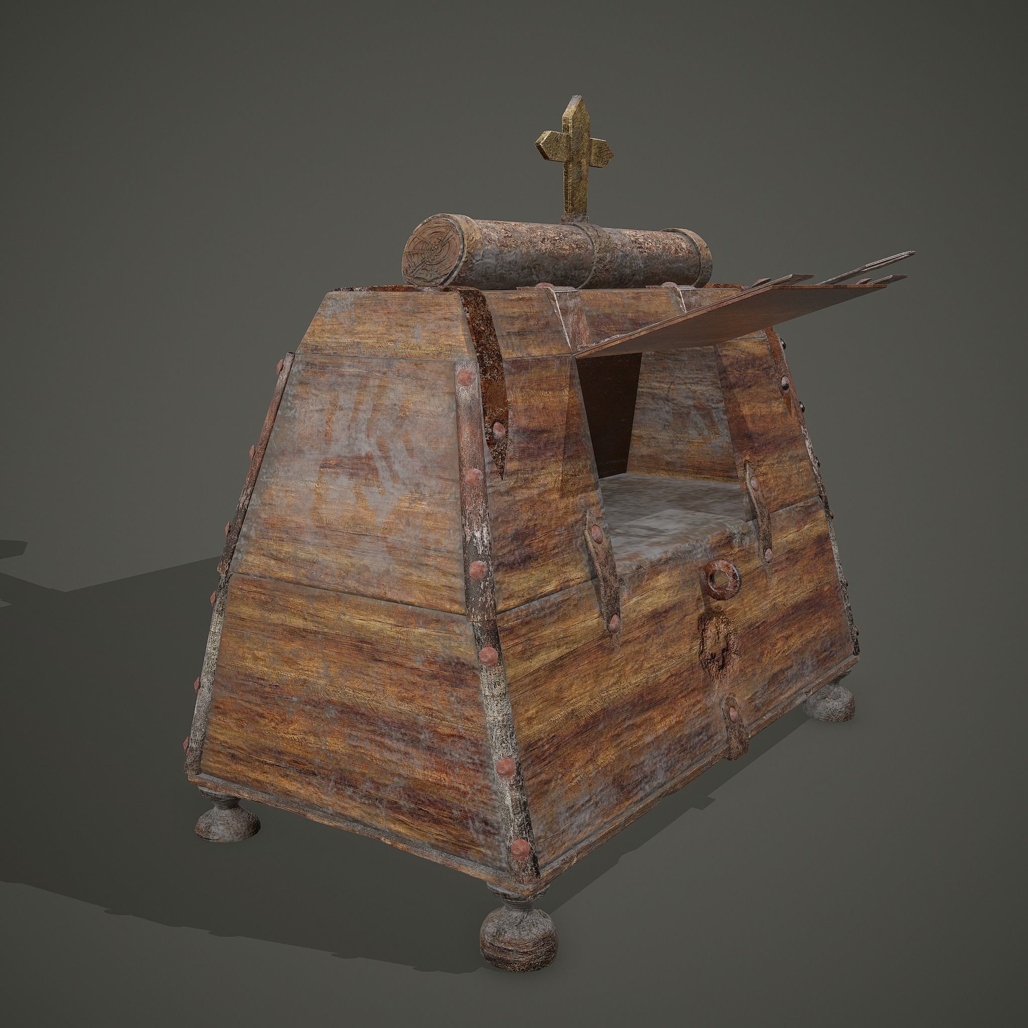 Medieval Medicine Box Low-poly 3D model_3
