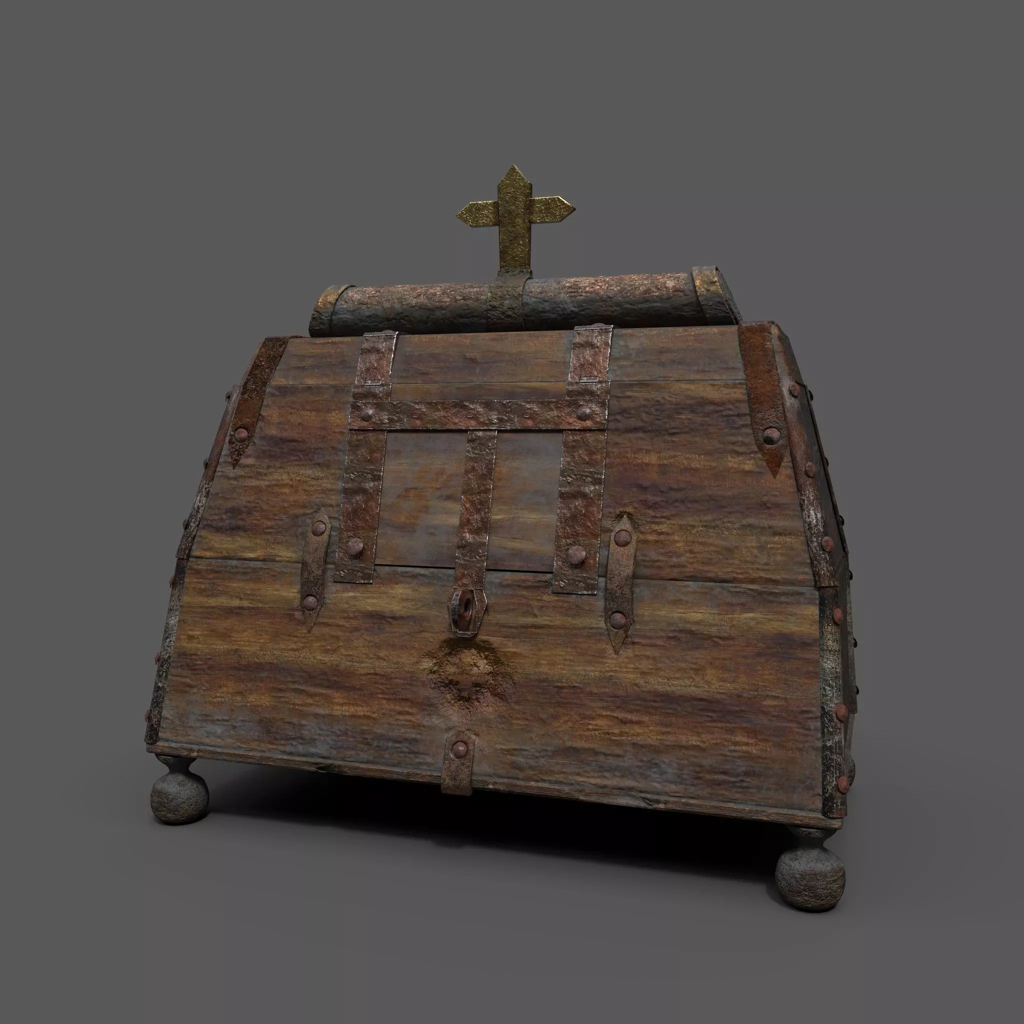 Medieval Medicine Box Low-poly 3D model_0