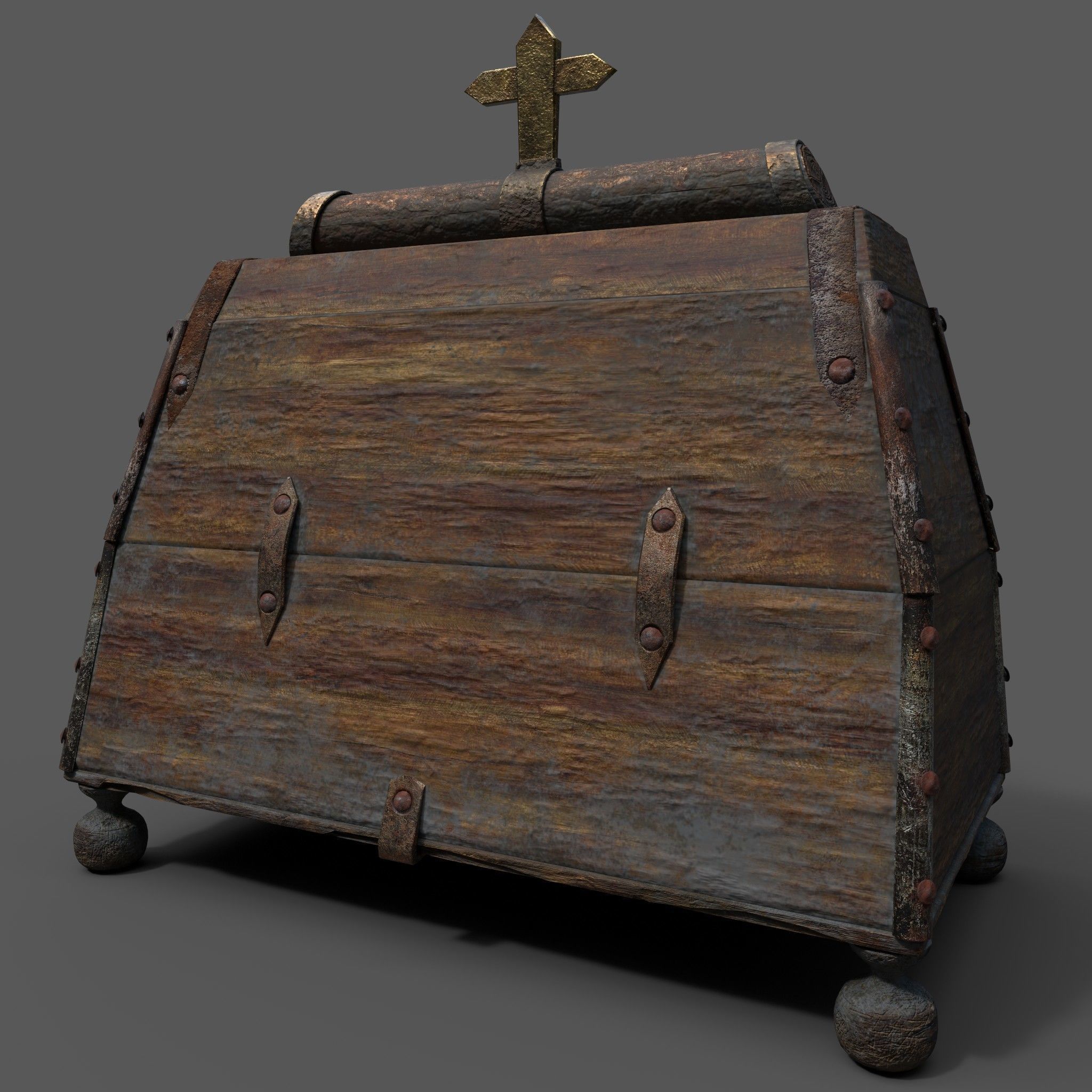 Medieval Medicine Box Low-poly 3D model_11