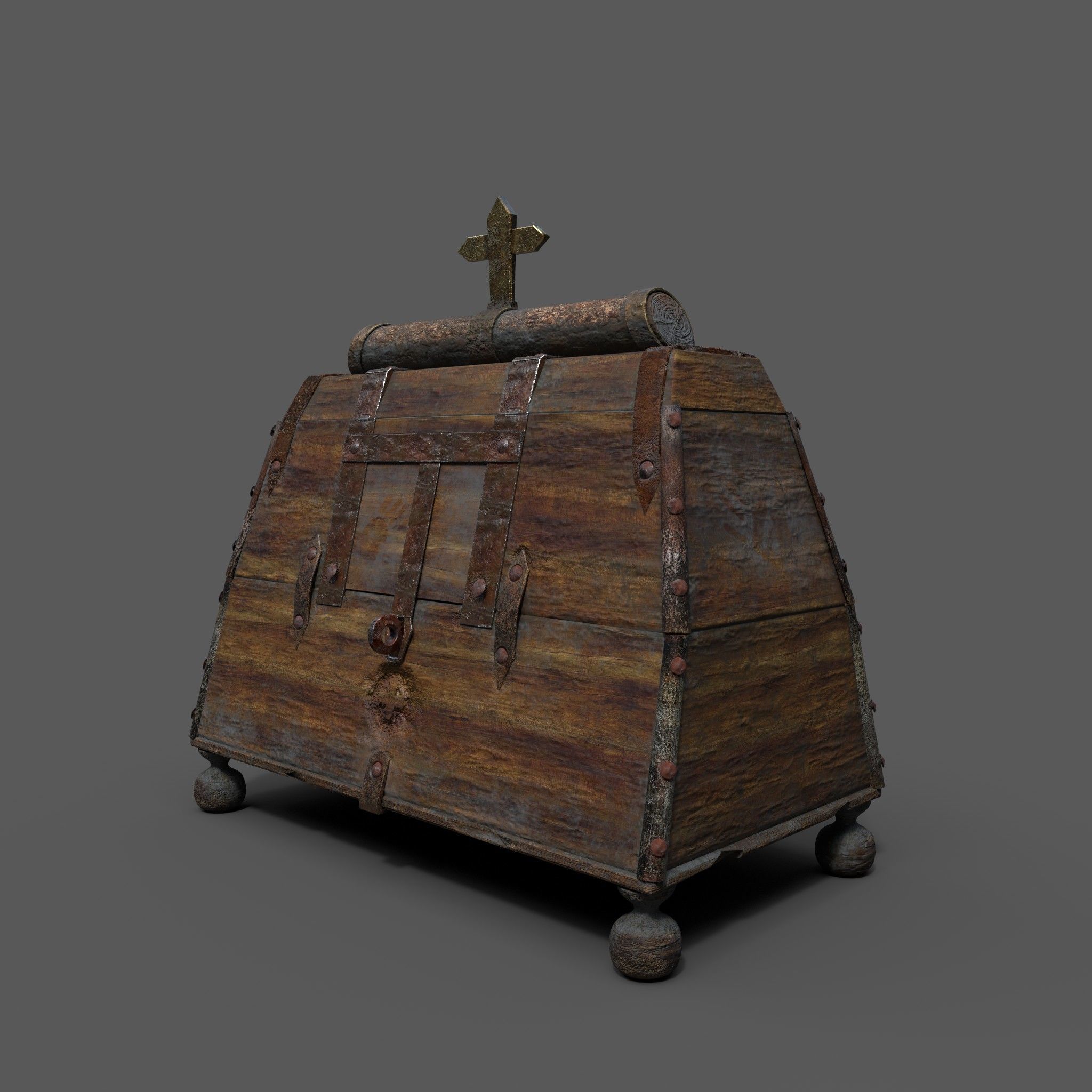Medieval Medicine Box Low-poly 3D model_4