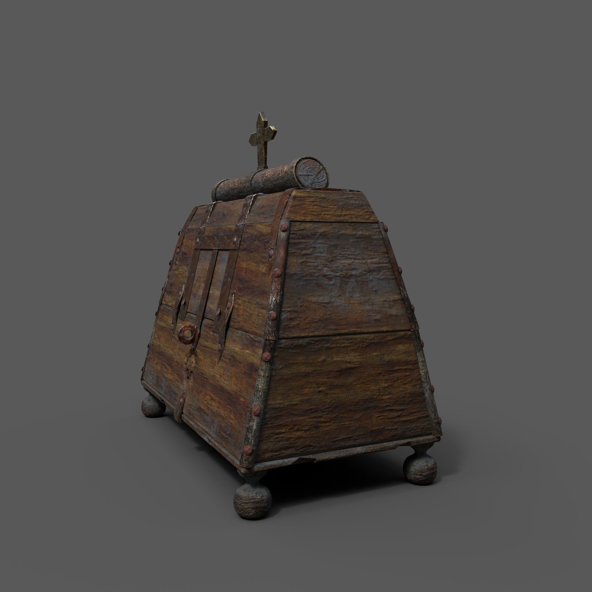 Medieval Medicine Box Low-poly 3D model_5